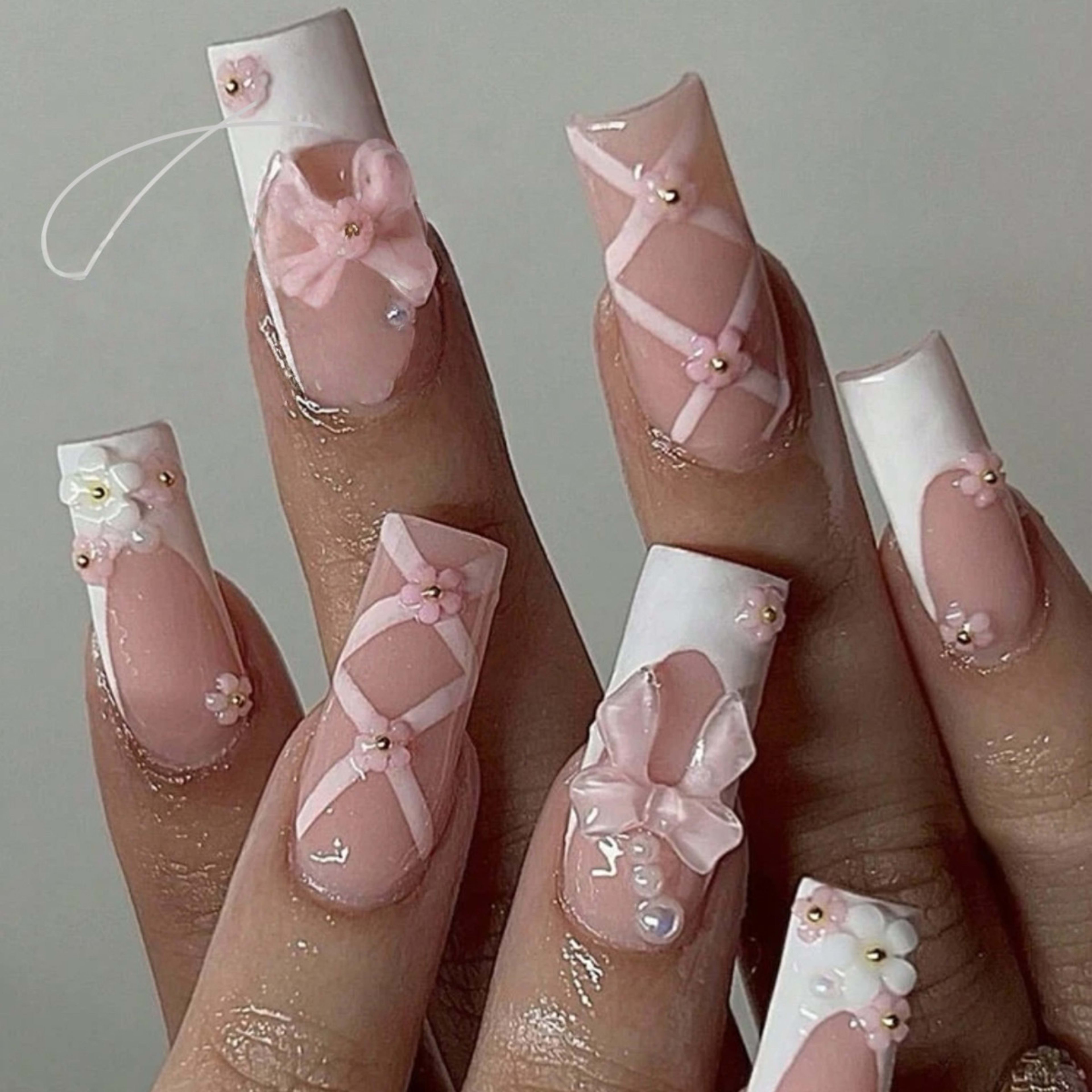 Nail Tip Finished Wearable Short Square 8