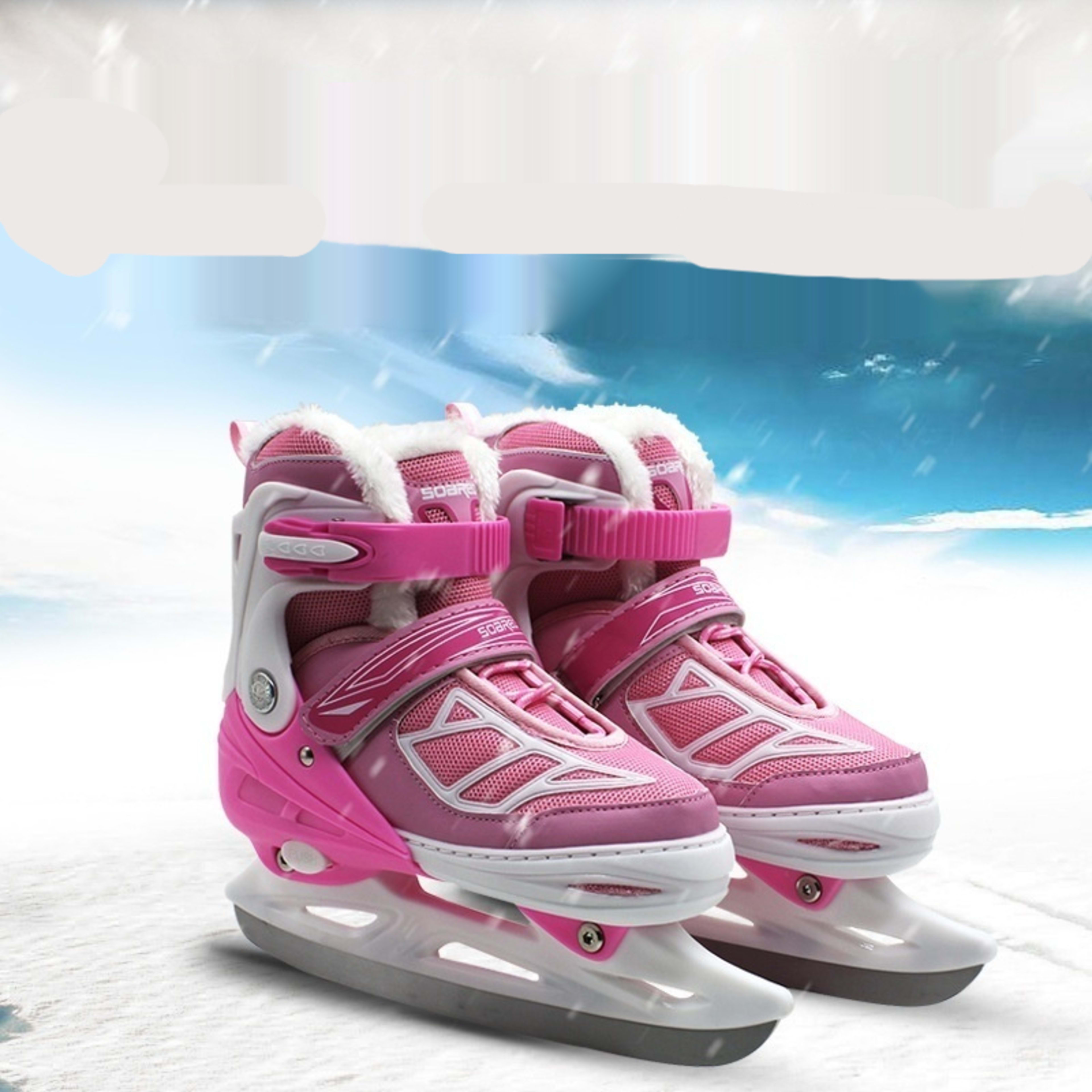Children's Plush Insulated Adjustable Ice Skate Shoes 5
