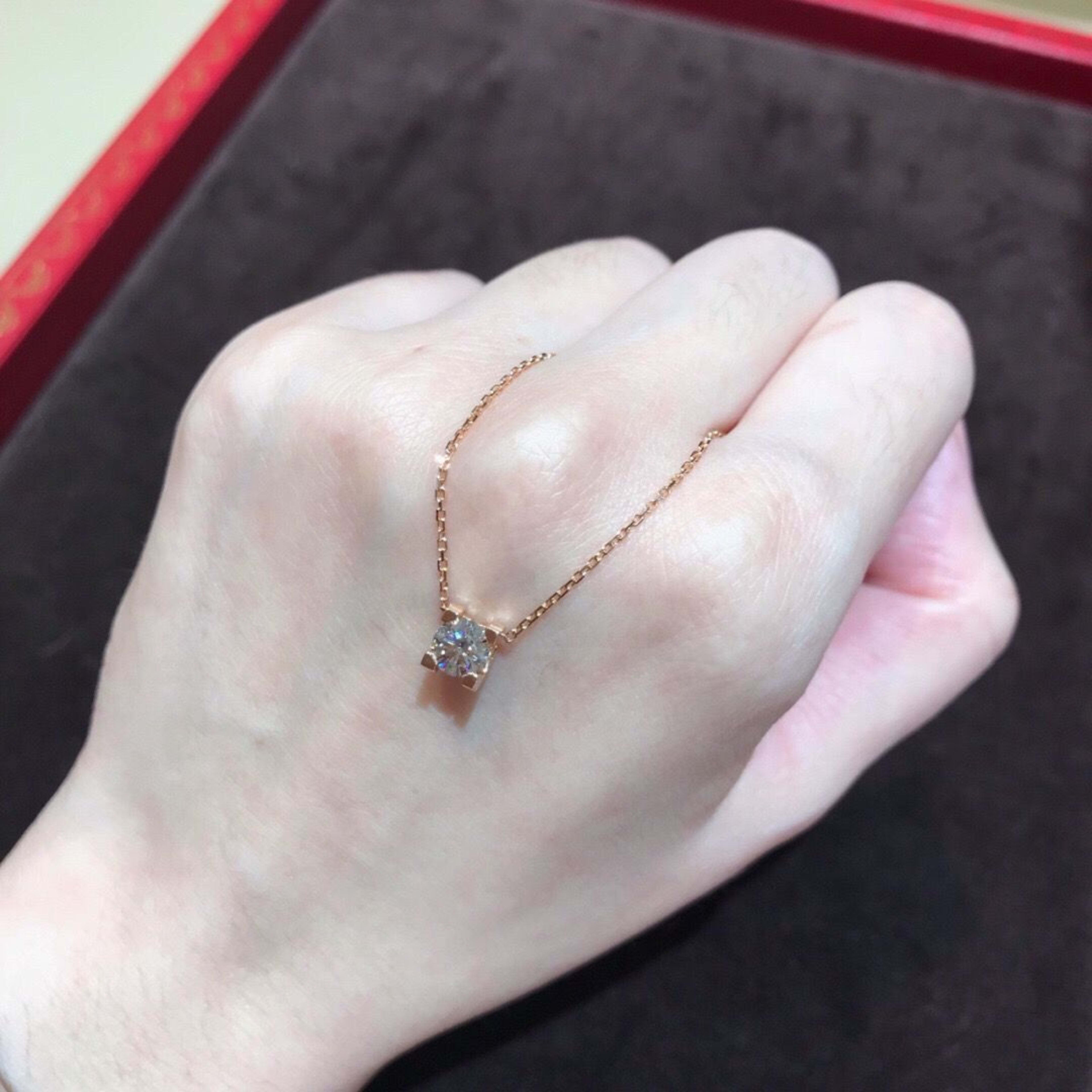 Simple Four-claw Single Diamond Pendant Female Temperament Titanium Steel Necklace 9