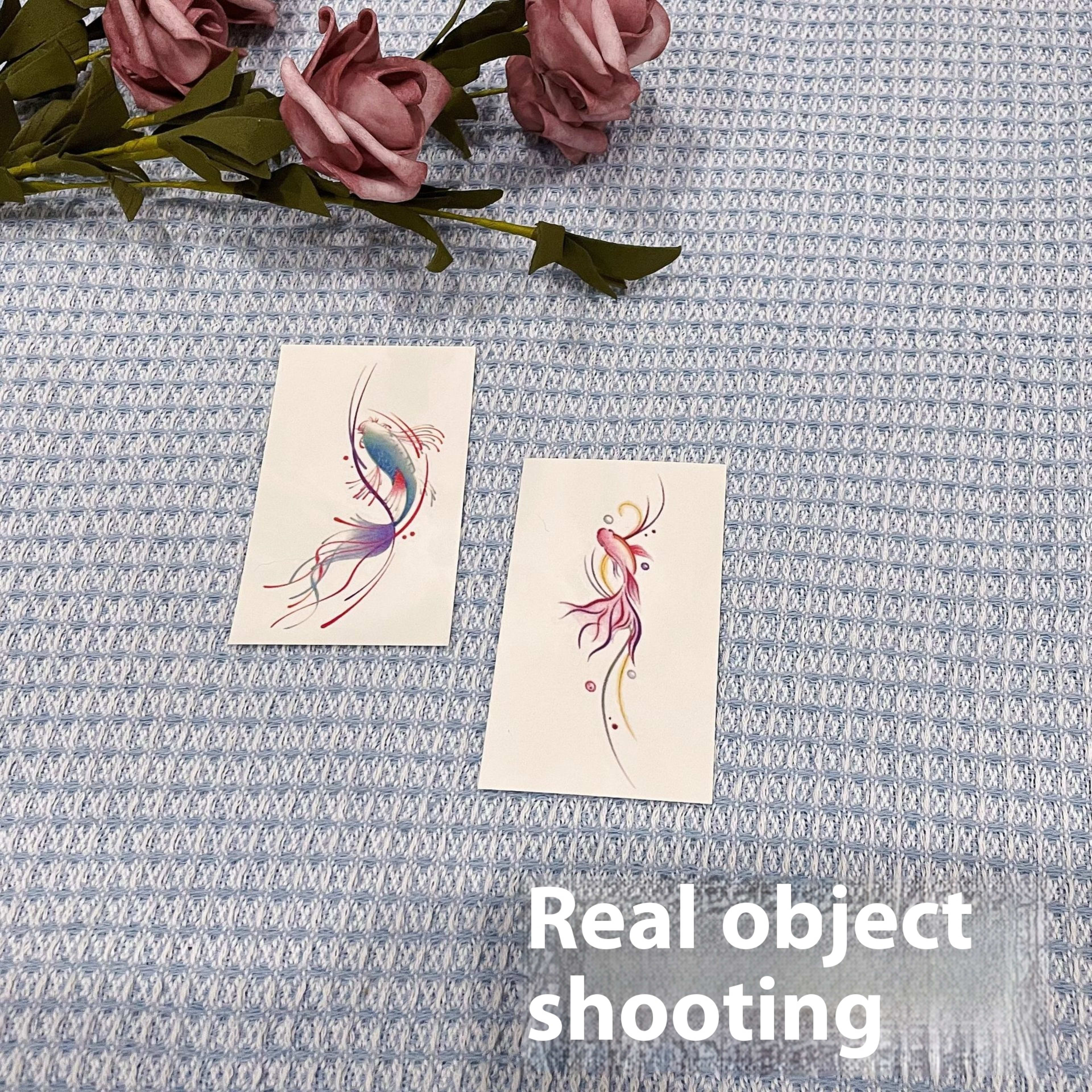 Pink Koi Tattoo Sticker Female High Sense Ins Waterproof And Durable 5