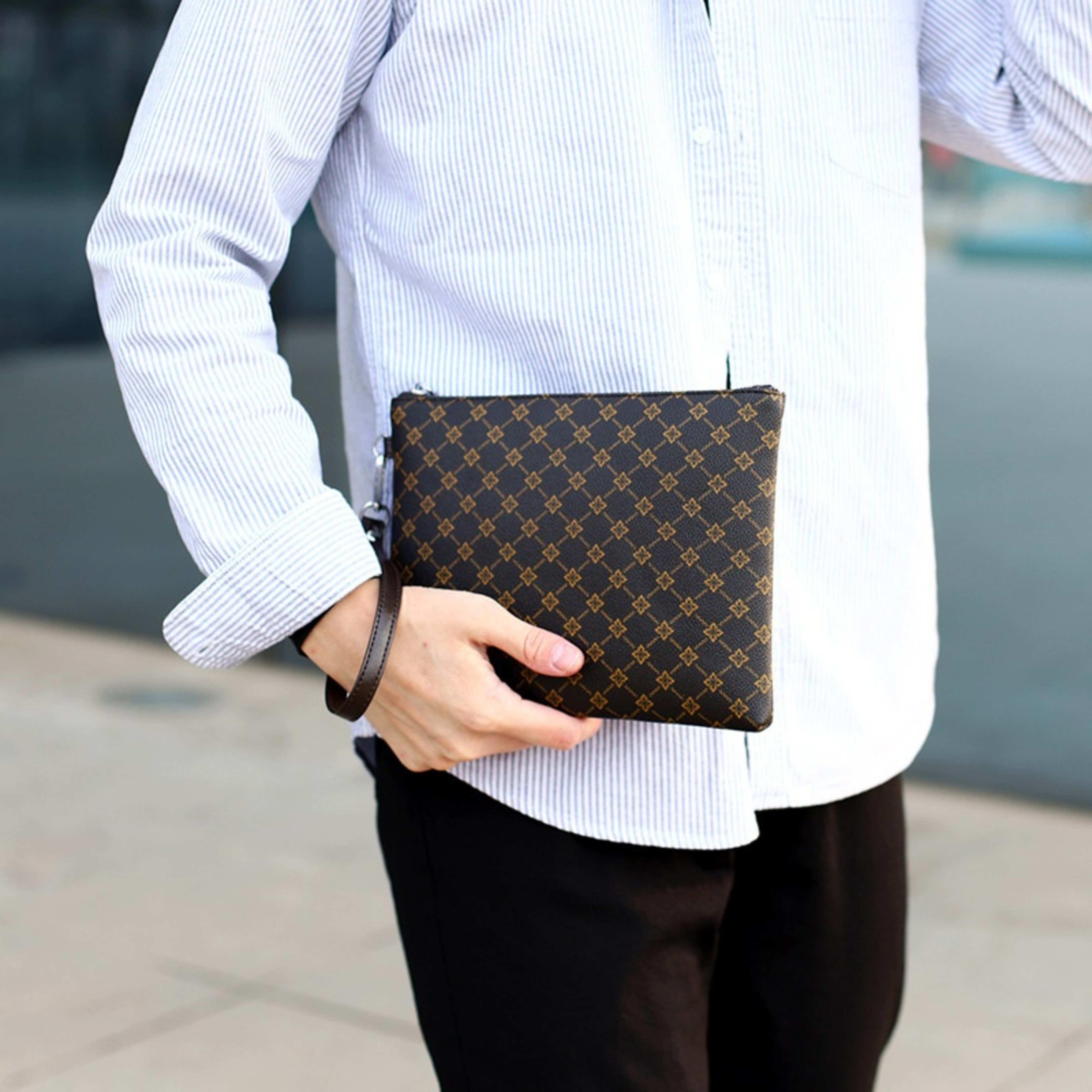 Men's Clutch Clutch Envelope Package Casual Gingham Check 6