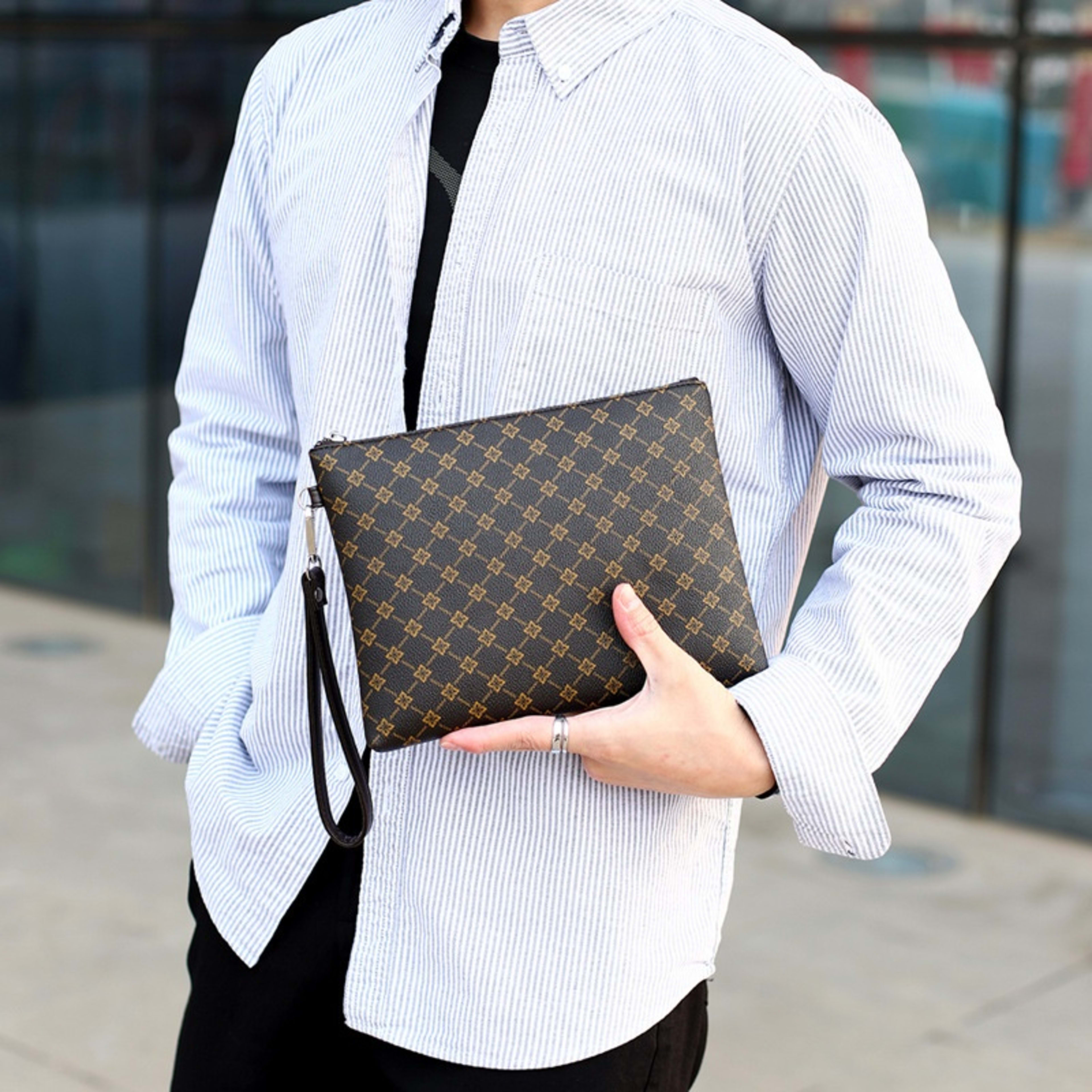 Men's Clutch Clutch Envelope Package Casual Gingham Check 8