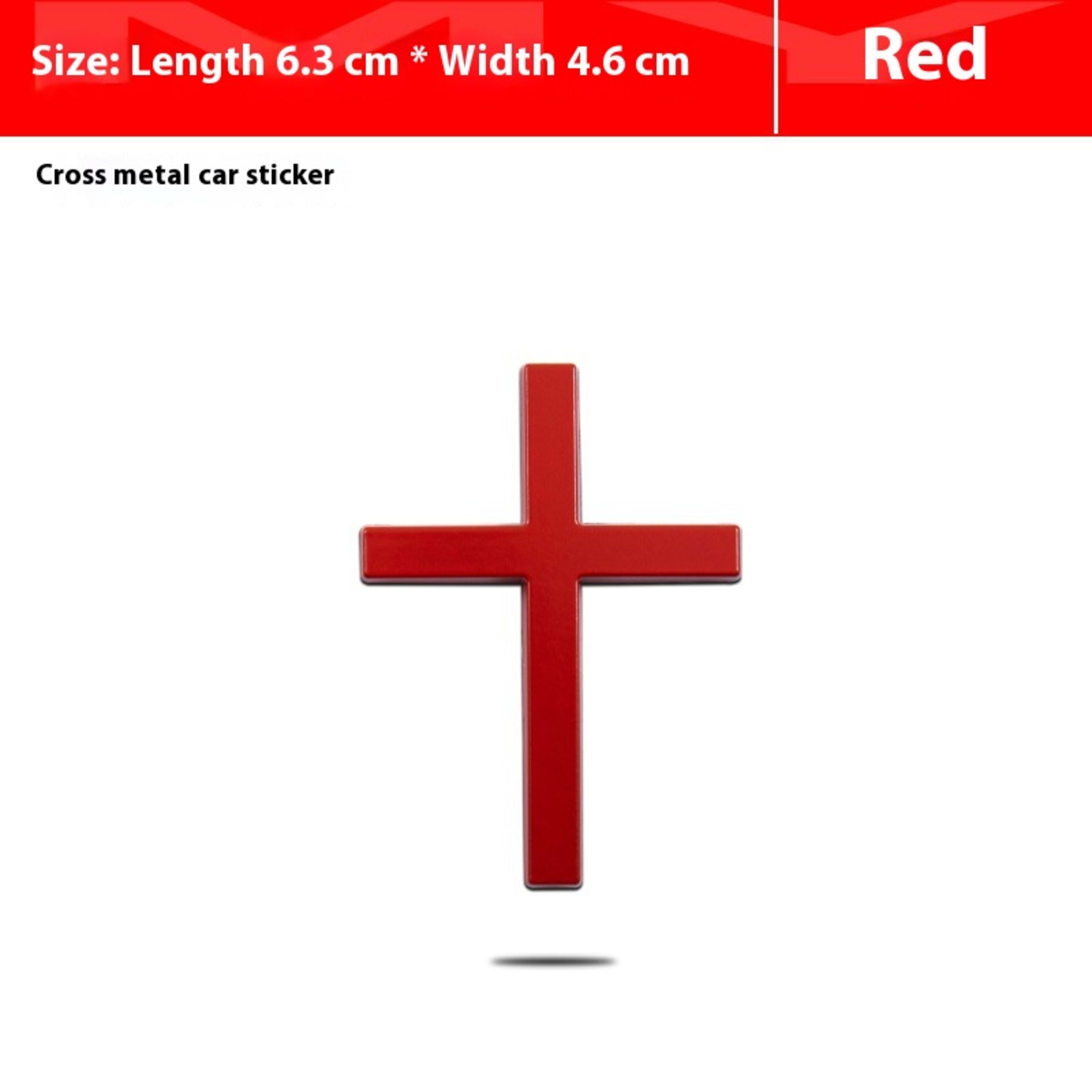 Car Metal Sticker 3D Cross Bumper Stickers 3