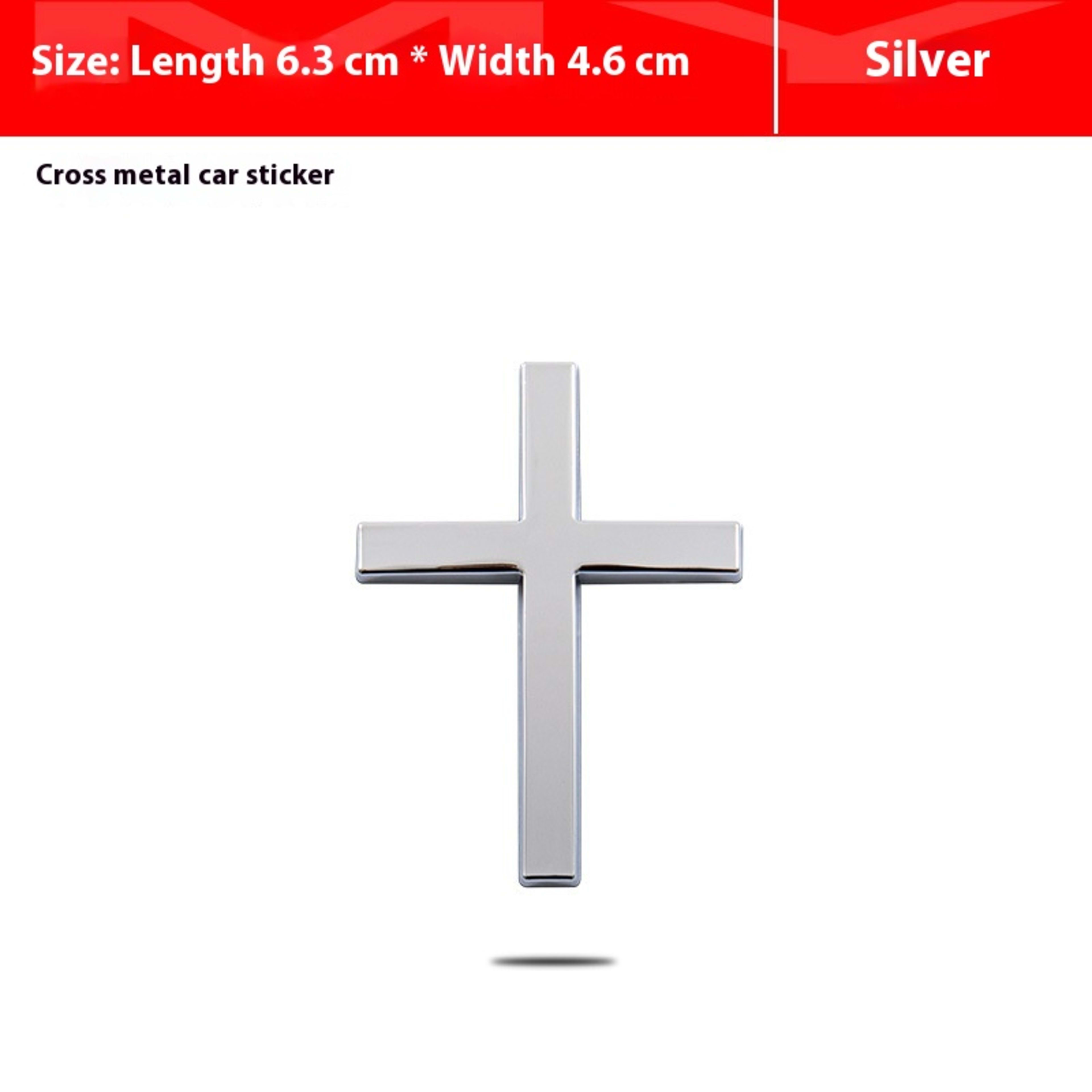 Car Metal Sticker 3D Cross Bumper Stickers 5