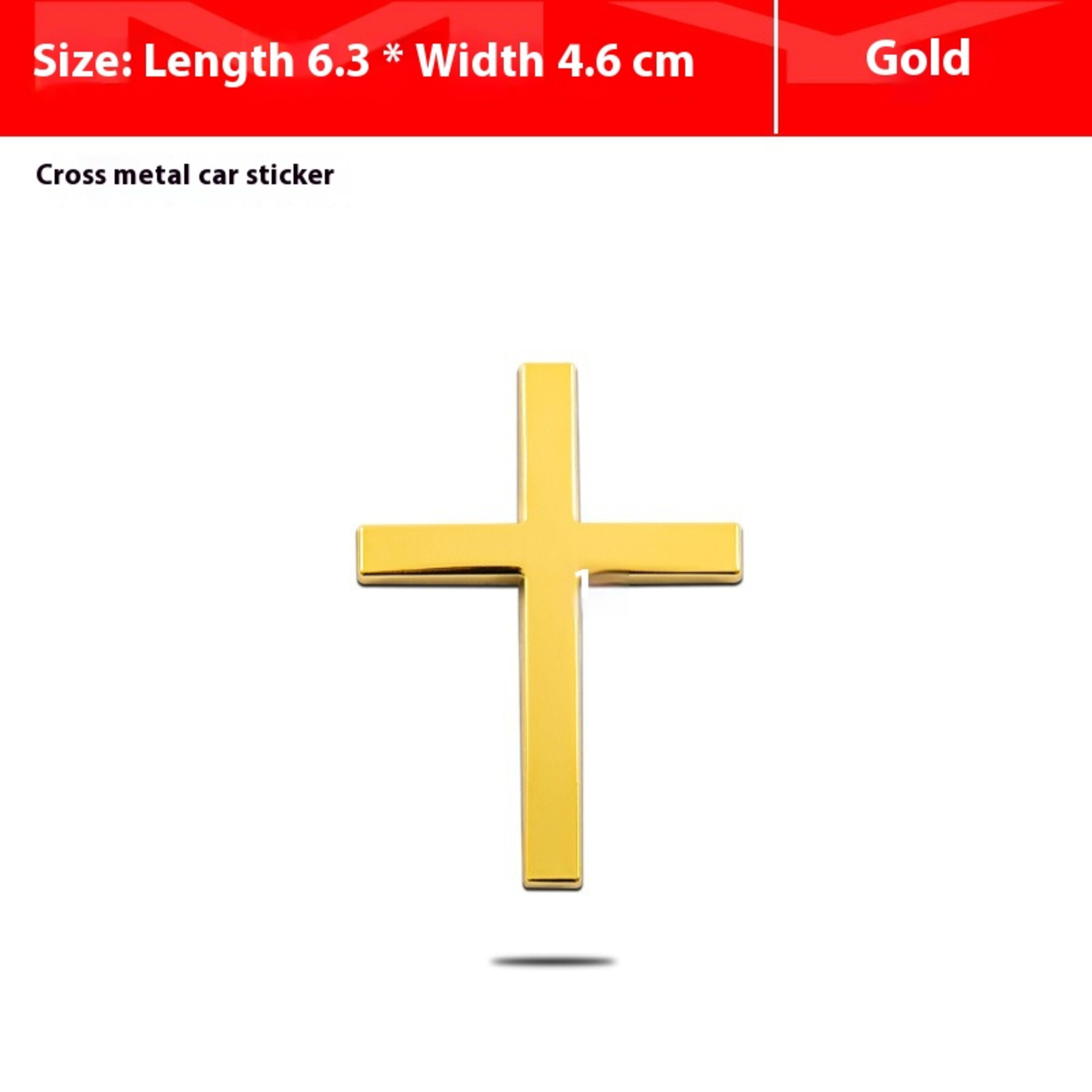 Car Metal Sticker 3D Cross Bumper Stickers 6