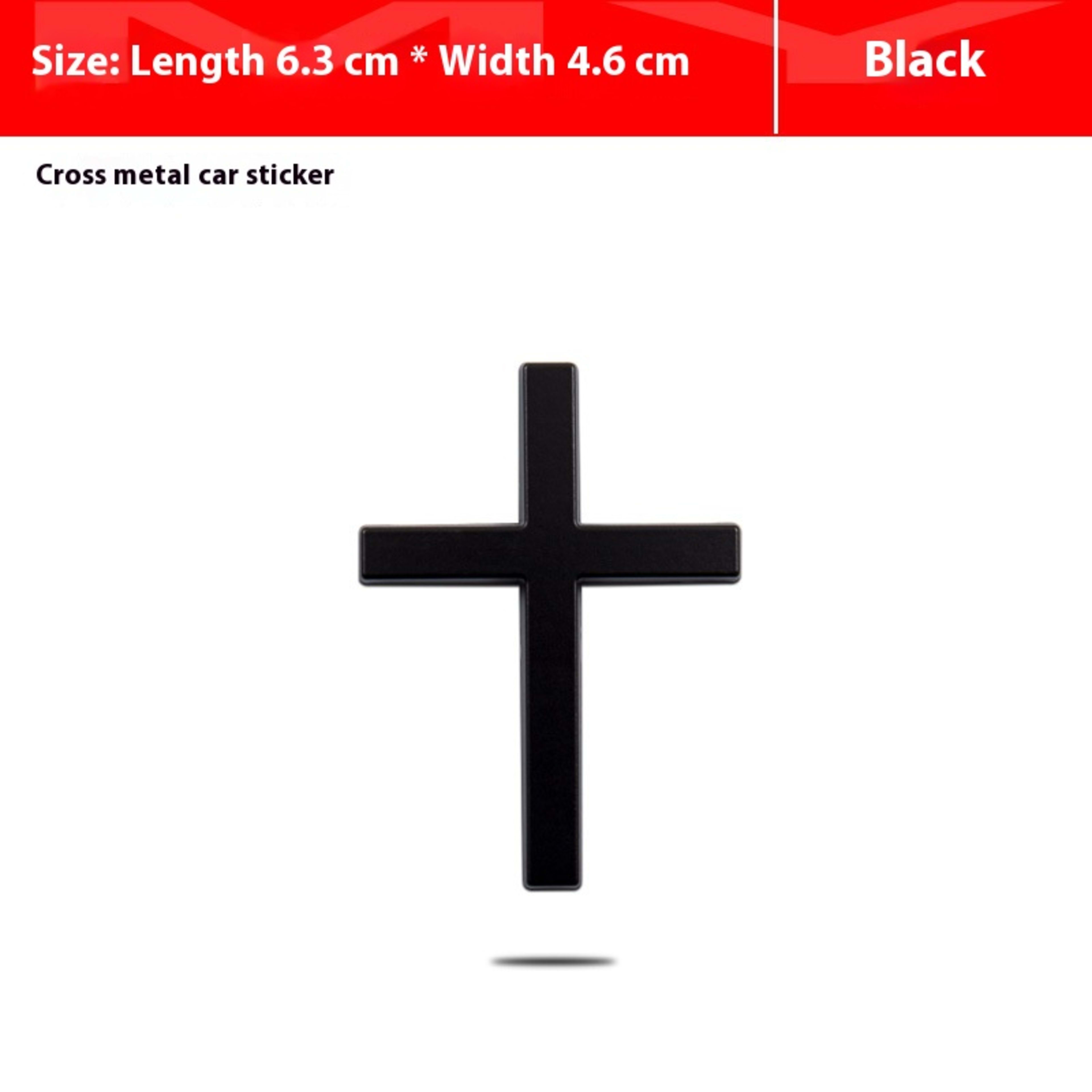 Car Metal Sticker 3D Cross Bumper Stickers 2