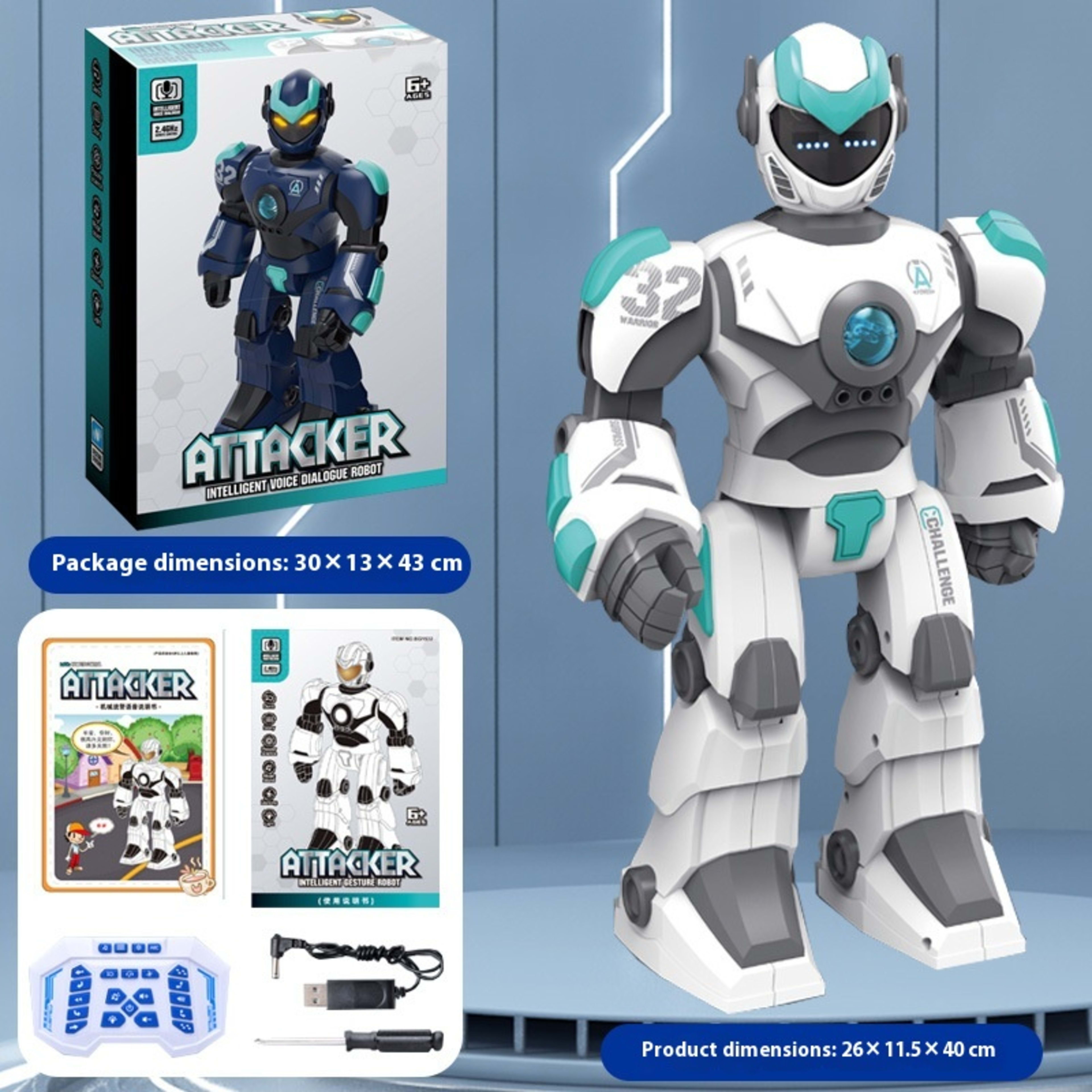 Children's Large Intelligent Remote Control Programming Interactive Robot Model 5