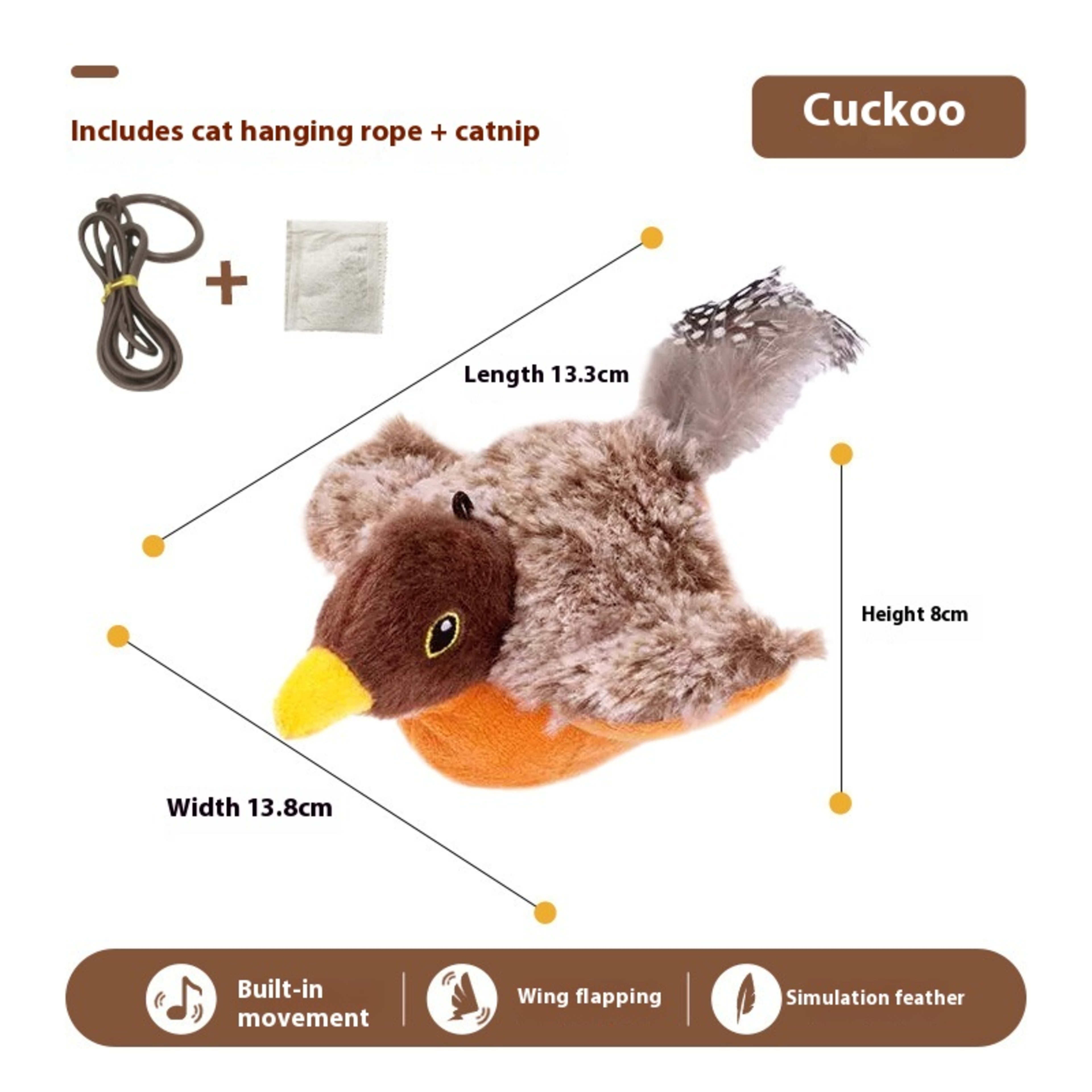 Cross-border Hot Cat Shaking Bird Simulation Bird Cat Toy Self-Hi Relieving Stuffy Electric Sound Sparrow Automatic Funn 3