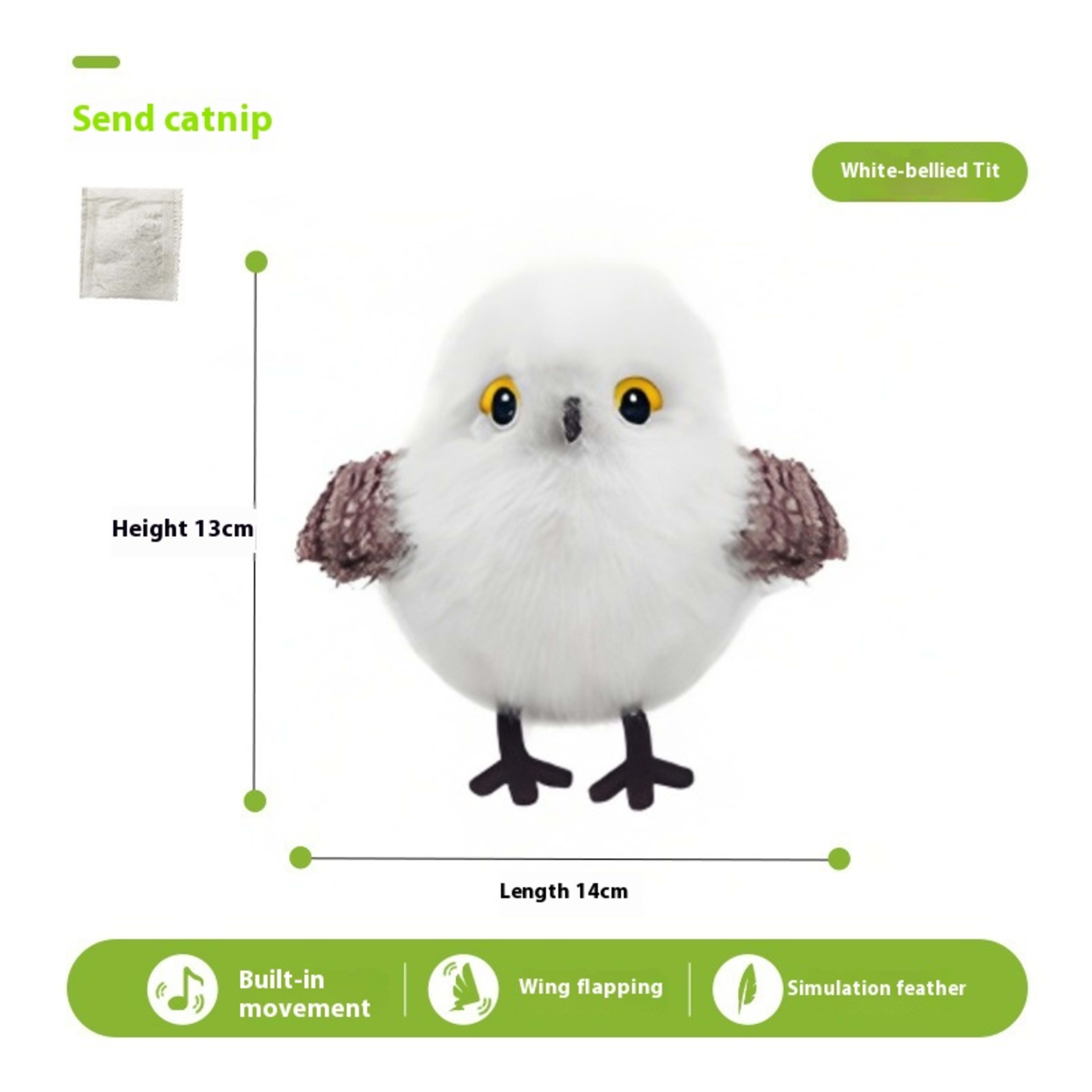 Cross-border Hot Cat Shaking Bird Simulation Bird Cat Toy Self-Hi Relieving Stuffy Electric Sound Sparrow Automatic Funn 9