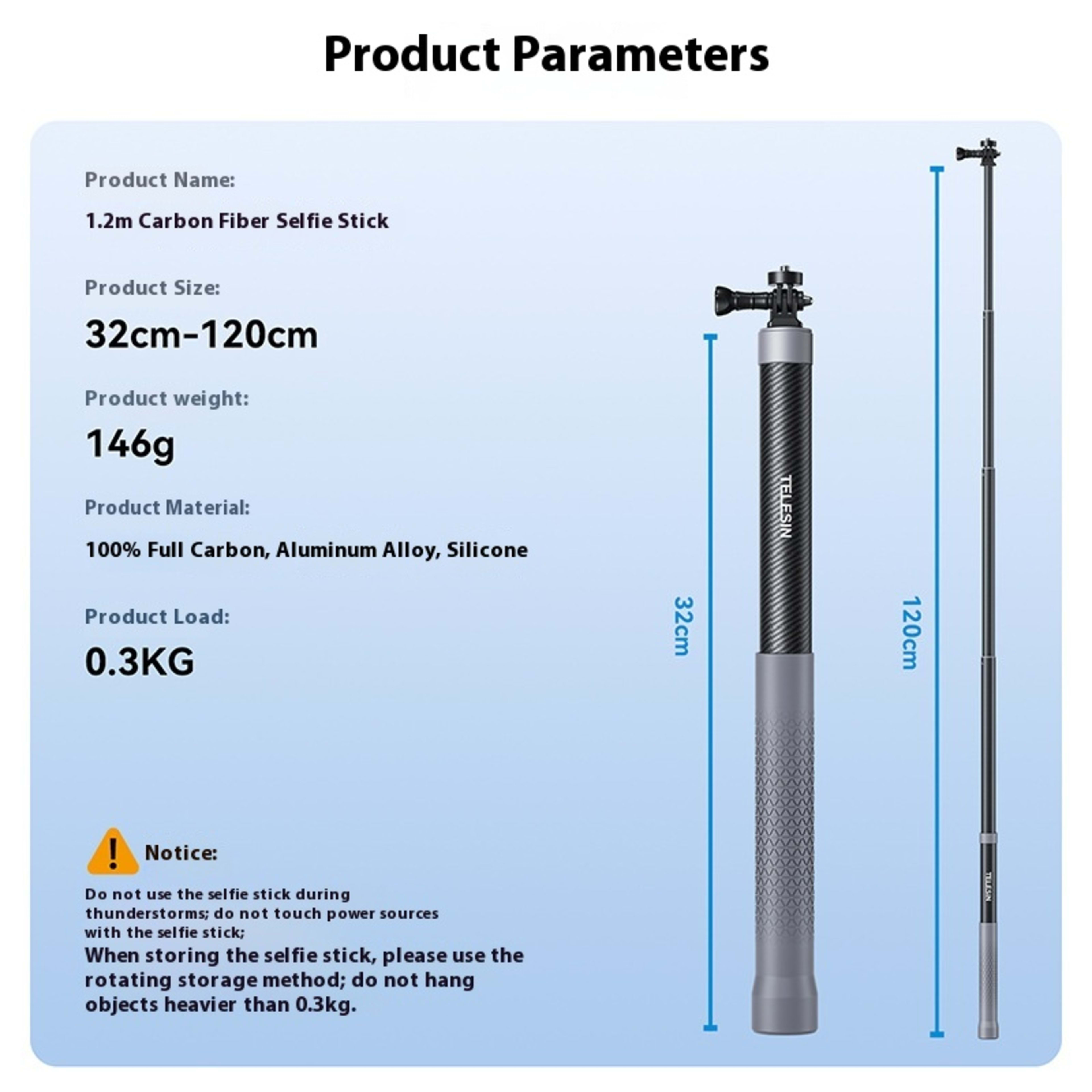 12 M Carbon Fiber Selfie Stick 4