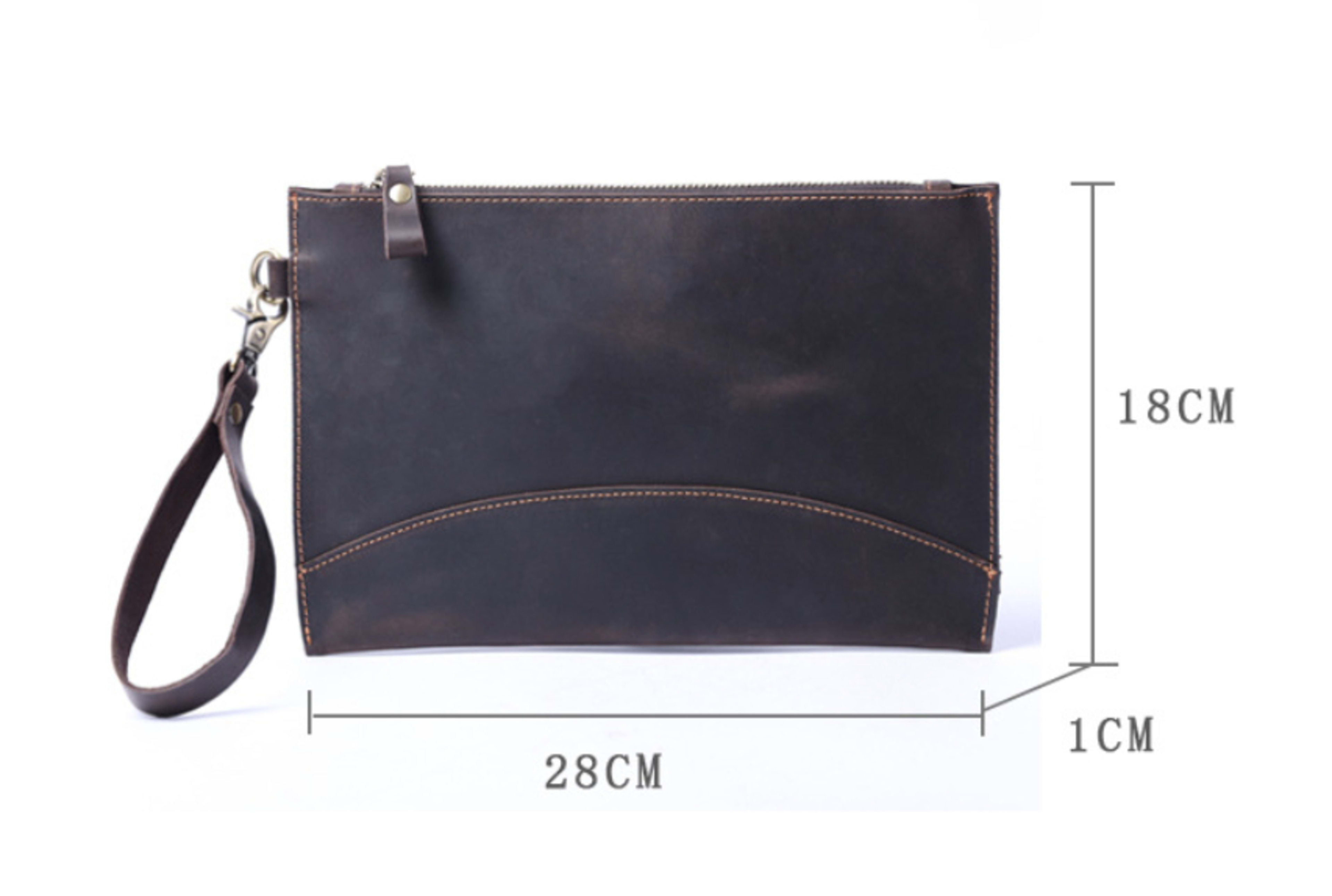 Simple Crazy Horse Leather Clutch For Men 2