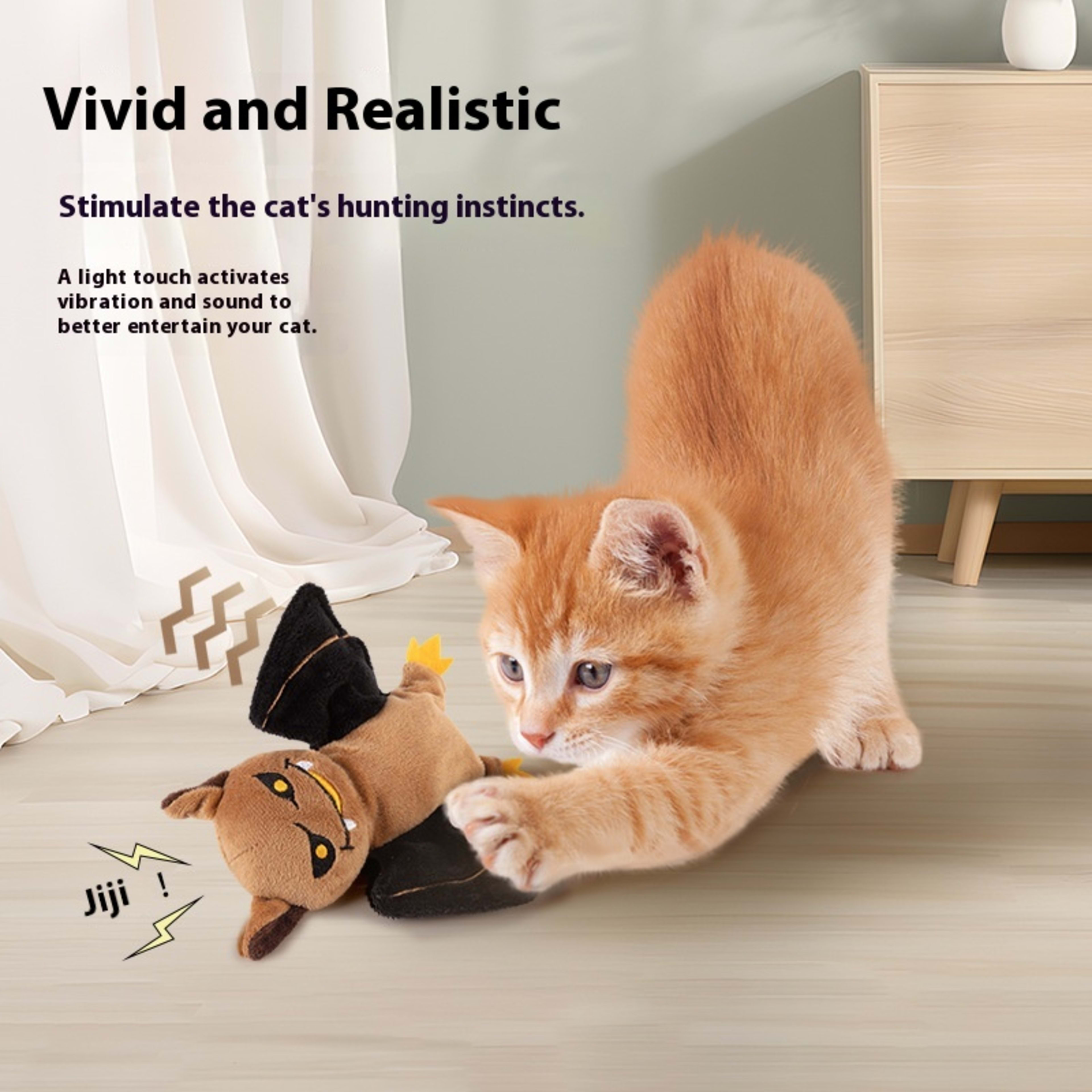 Pet Electric Sound Cat Plush Toy Rechargeable 6