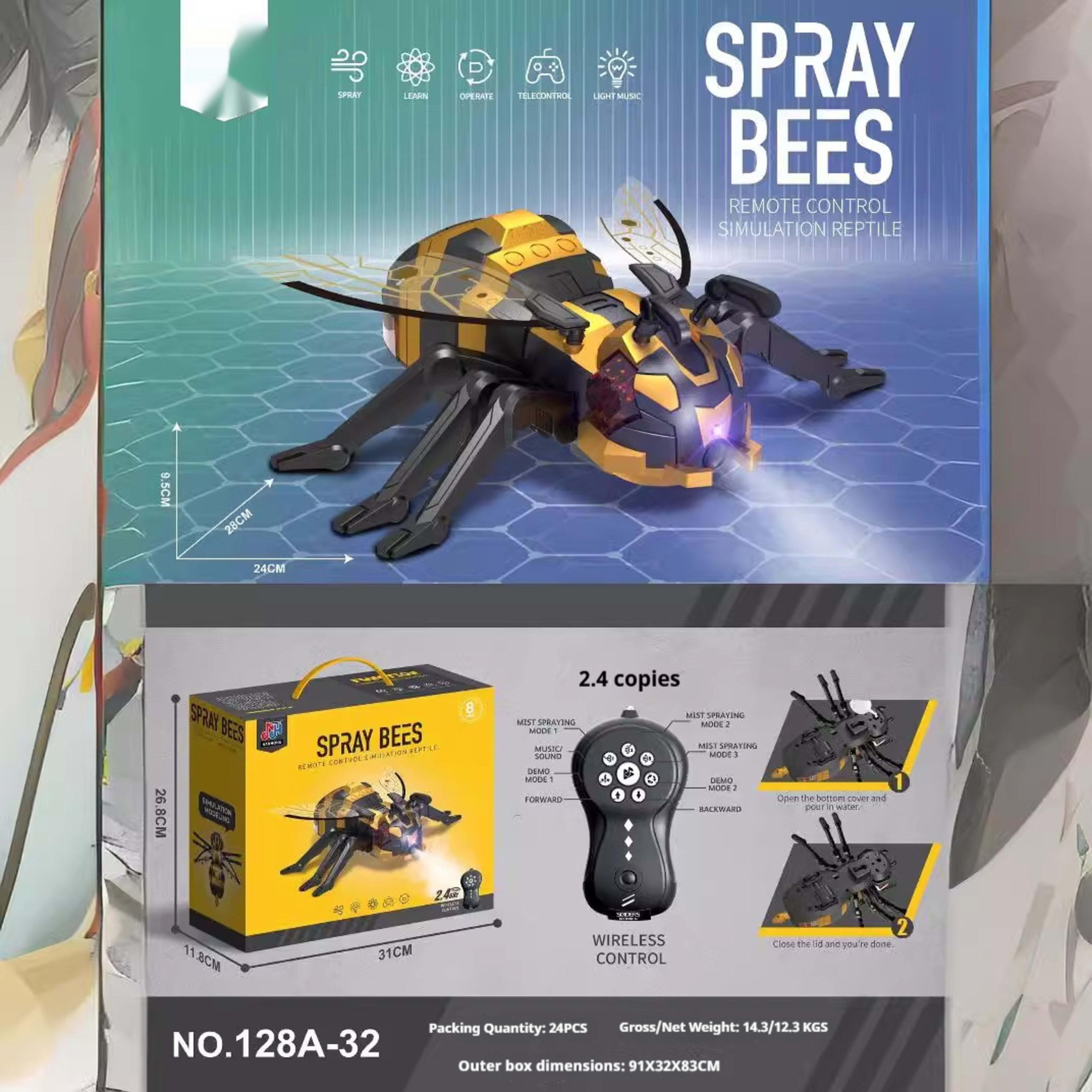 Remote Control Spray Insect Animal Toy 7