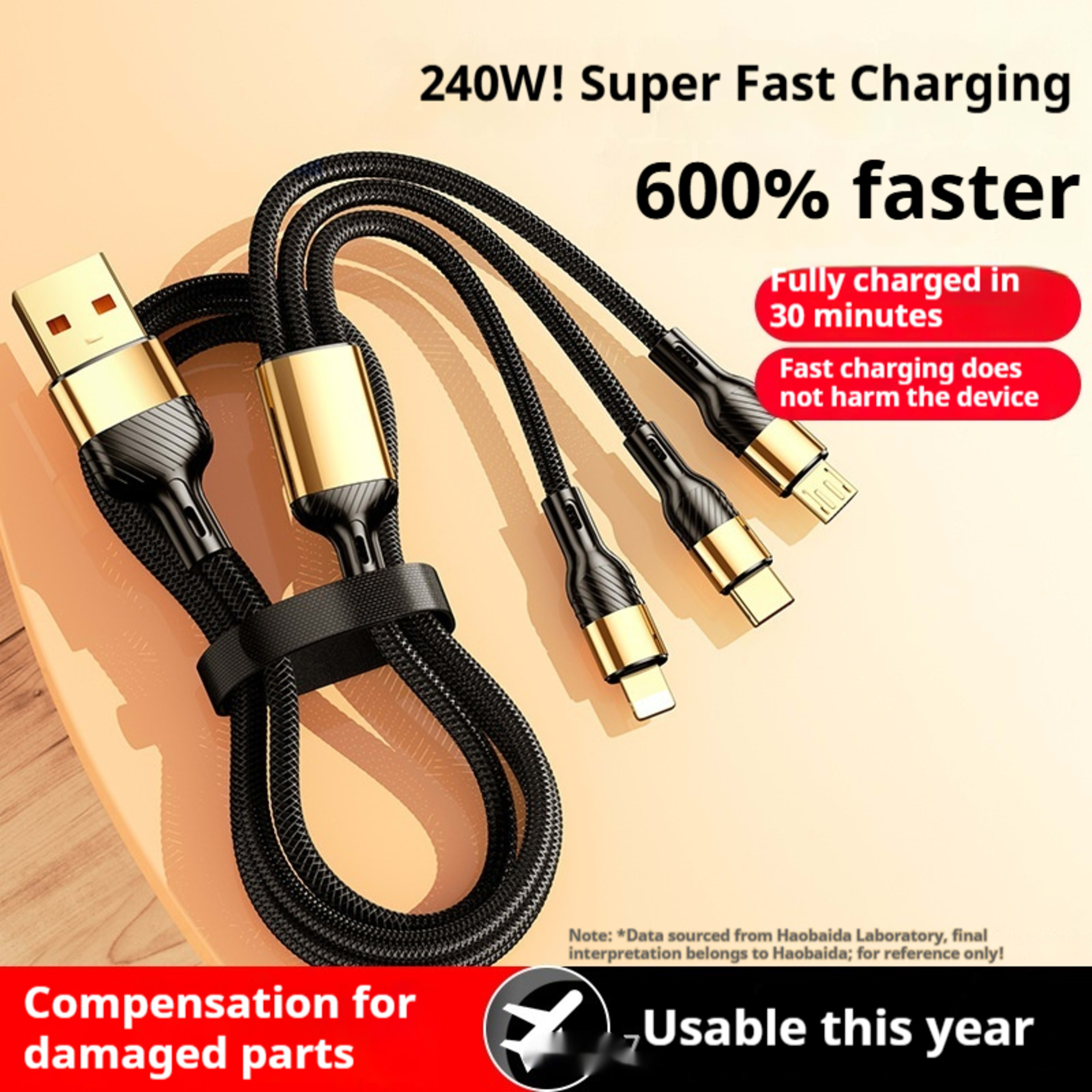 240W Super Fast Charge Suit Three-in-one Three-in-one Data Cable 5