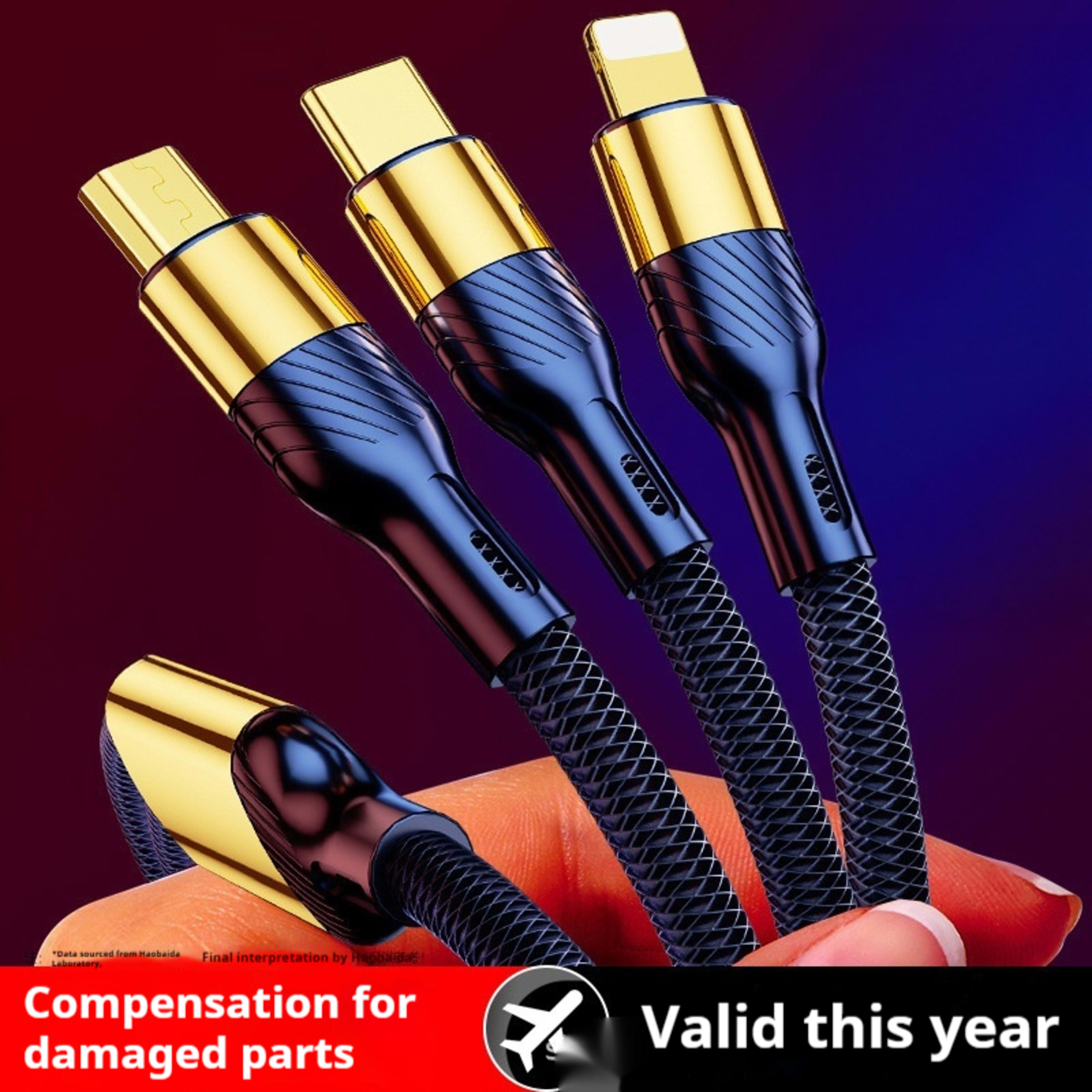 240W Super Fast Charge Suit Three-in-one Three-in-one Data Cable 6