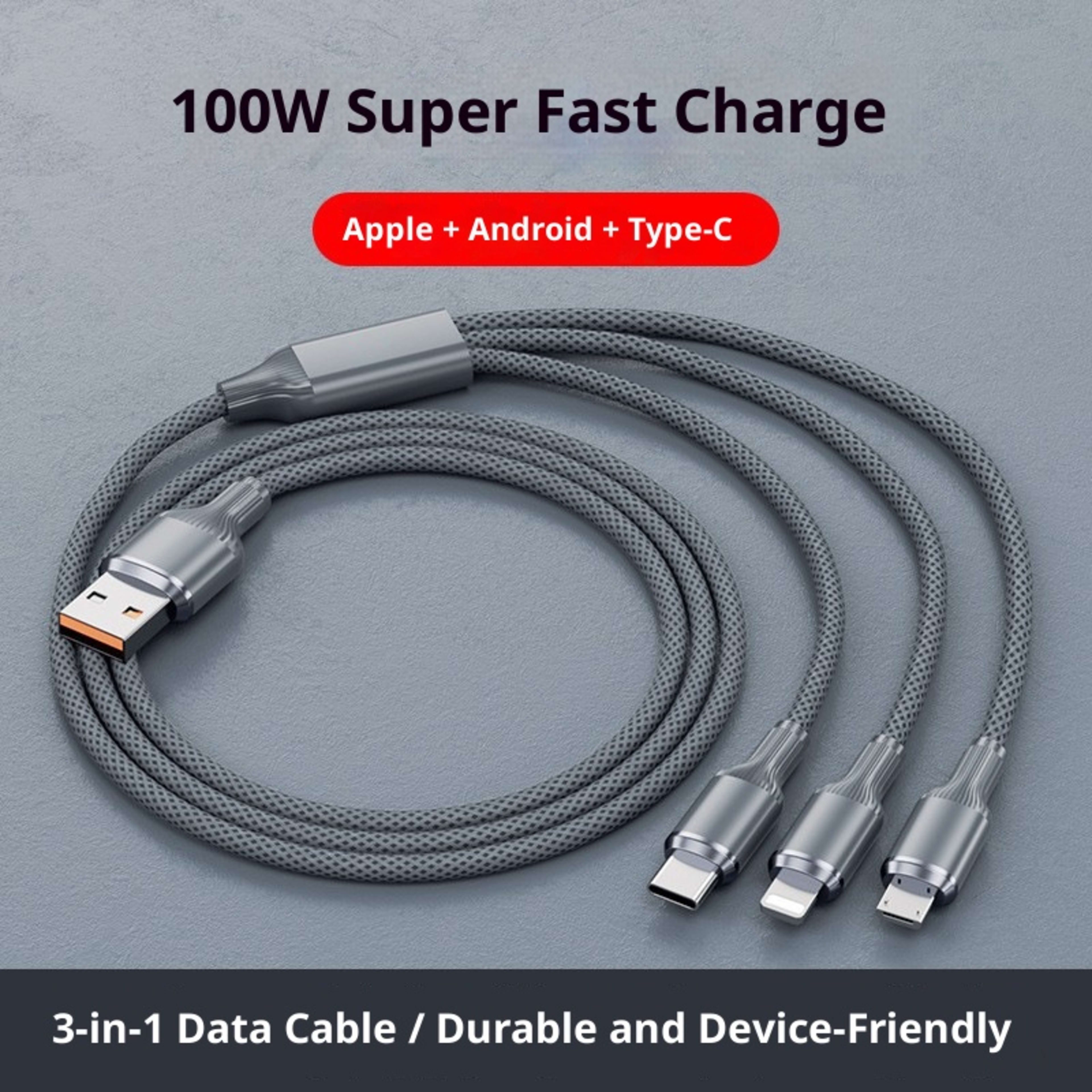 One-to-three Super Fast Charge Data Cable 3