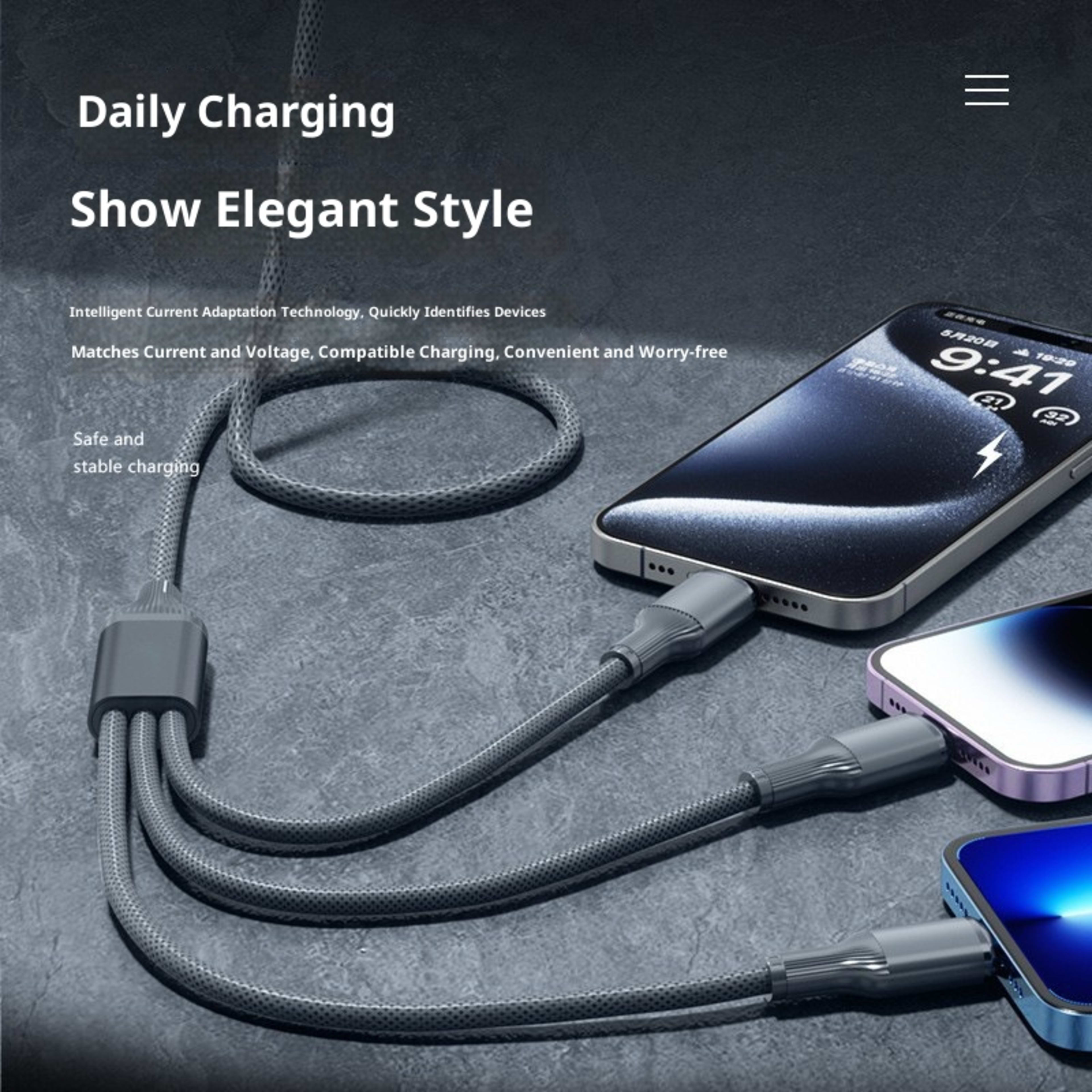 One-to-three Super Fast Charge Data Cable 5