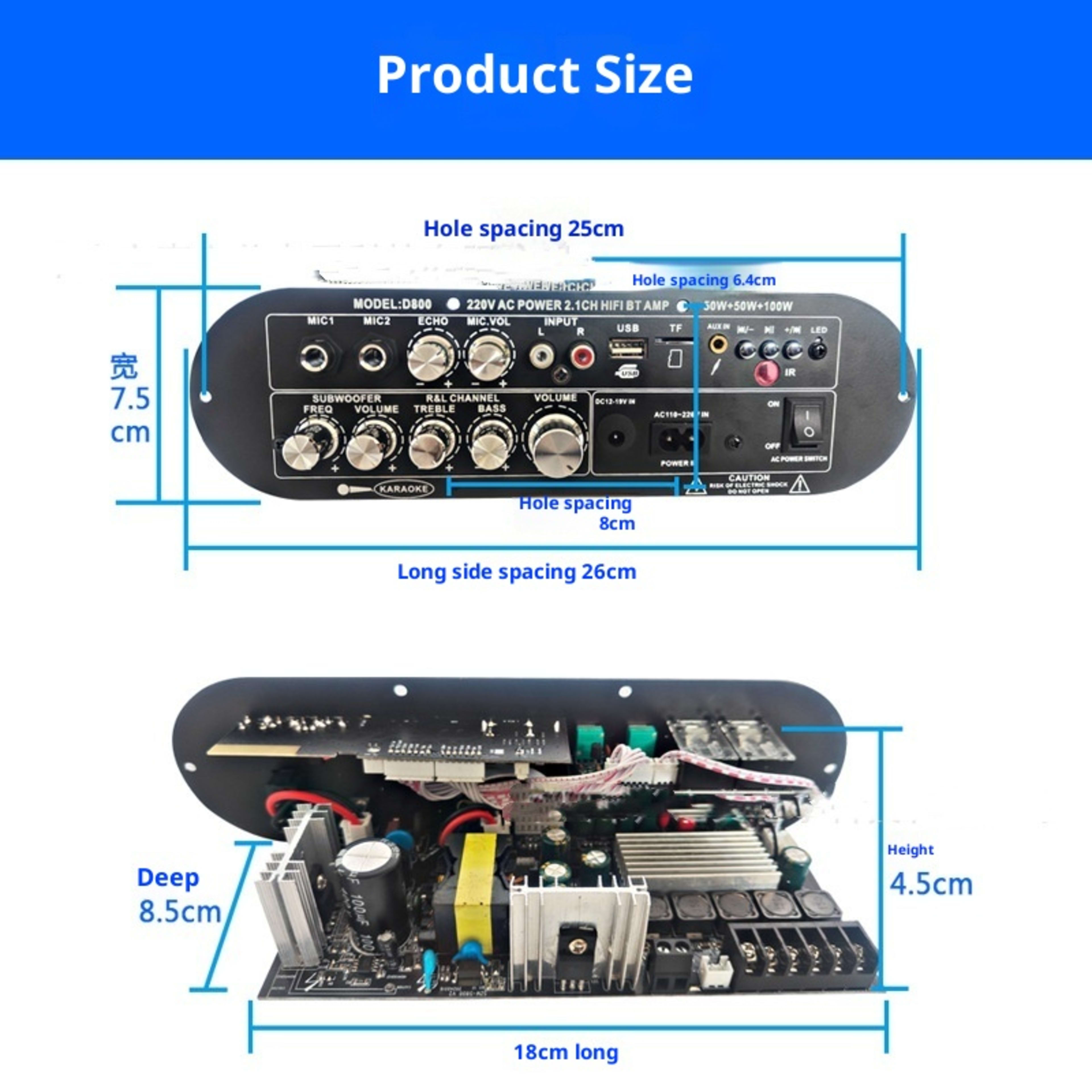 21 Channel Bluetooth Digital Amplifier Board High And Low Tone Super Dynamic Bass Boost High Power 4
