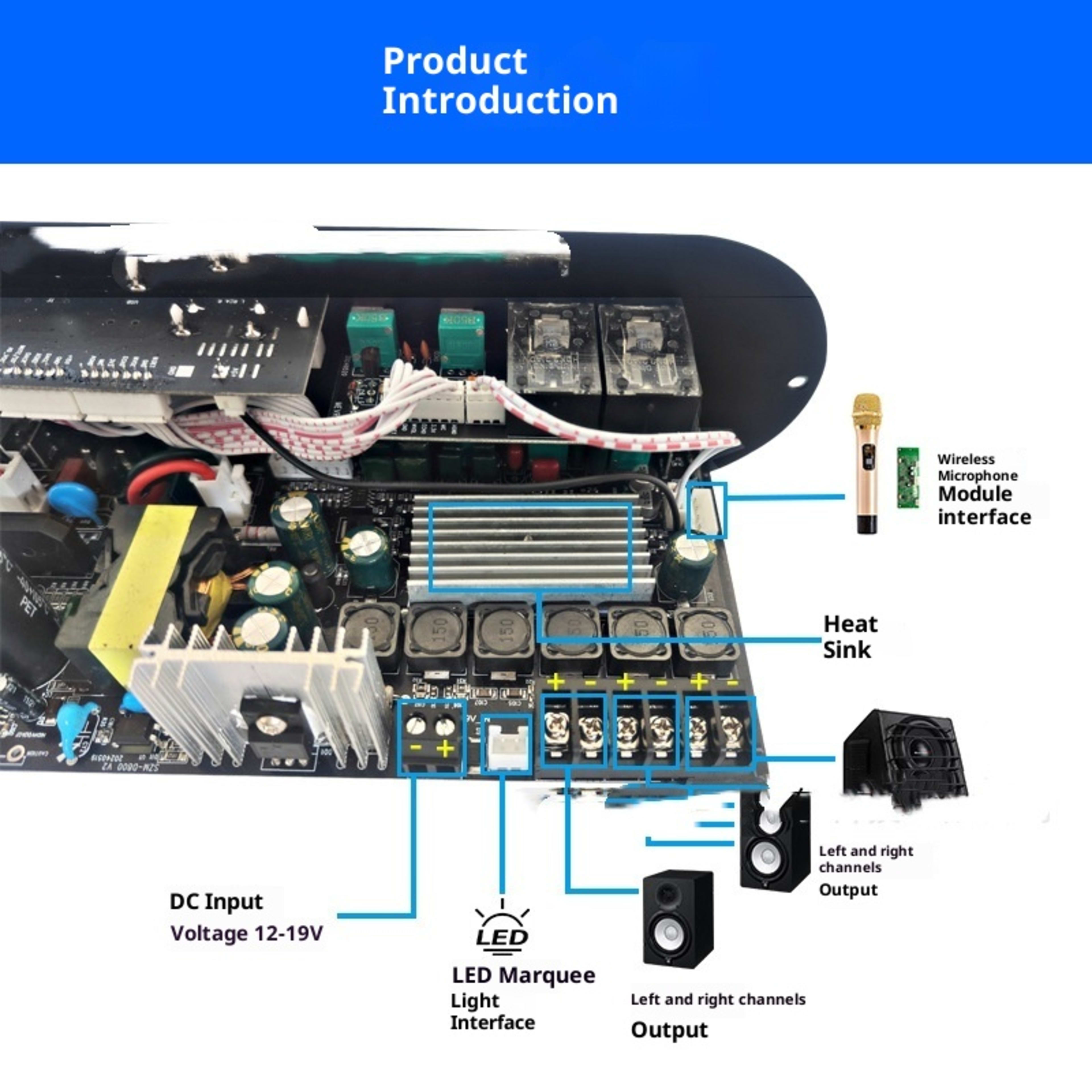 21 Channel Bluetooth Digital Amplifier Board High And Low Tone Super Dynamic Bass Boost High Power 2