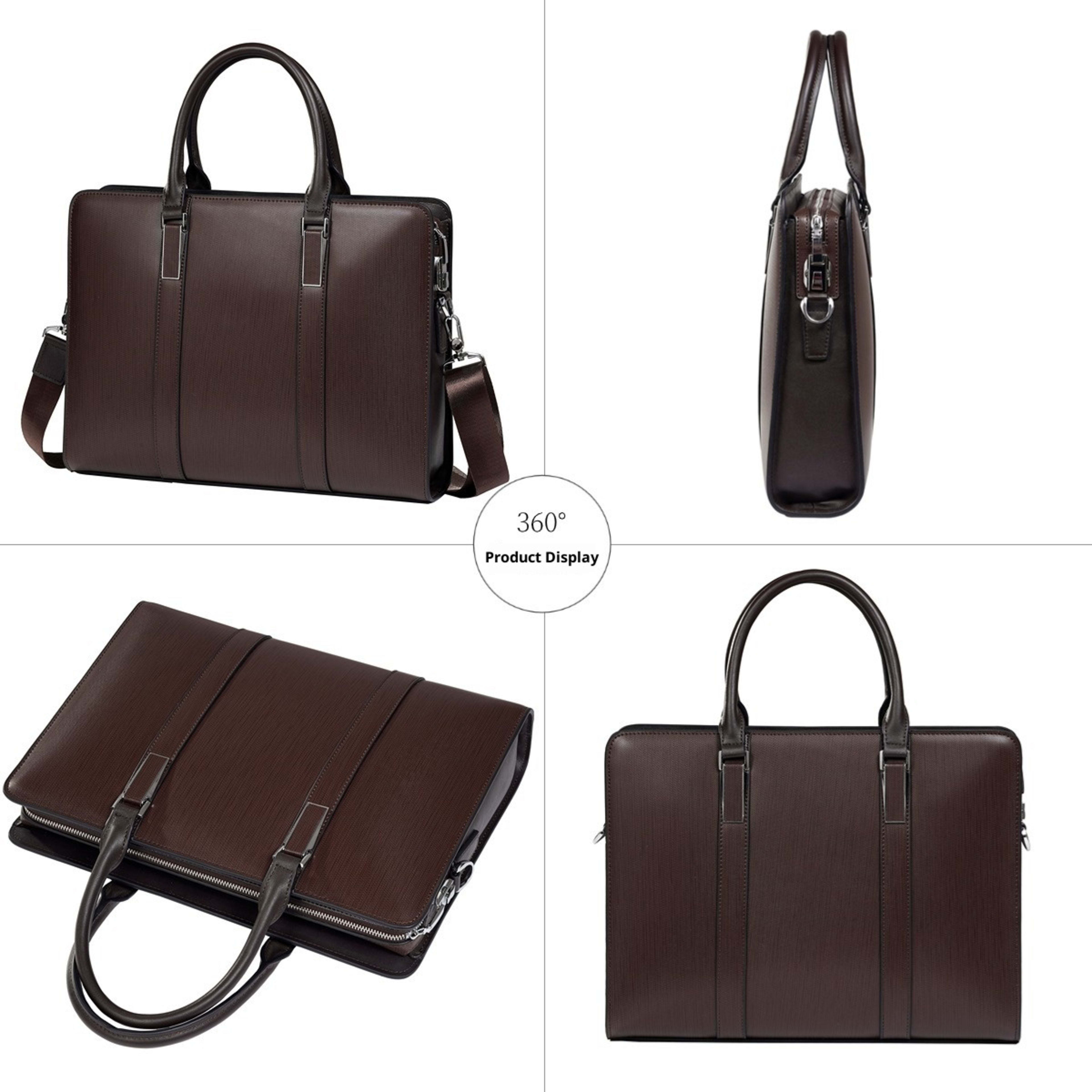 High-end Business Computer Men's Cowhide Handbag 4