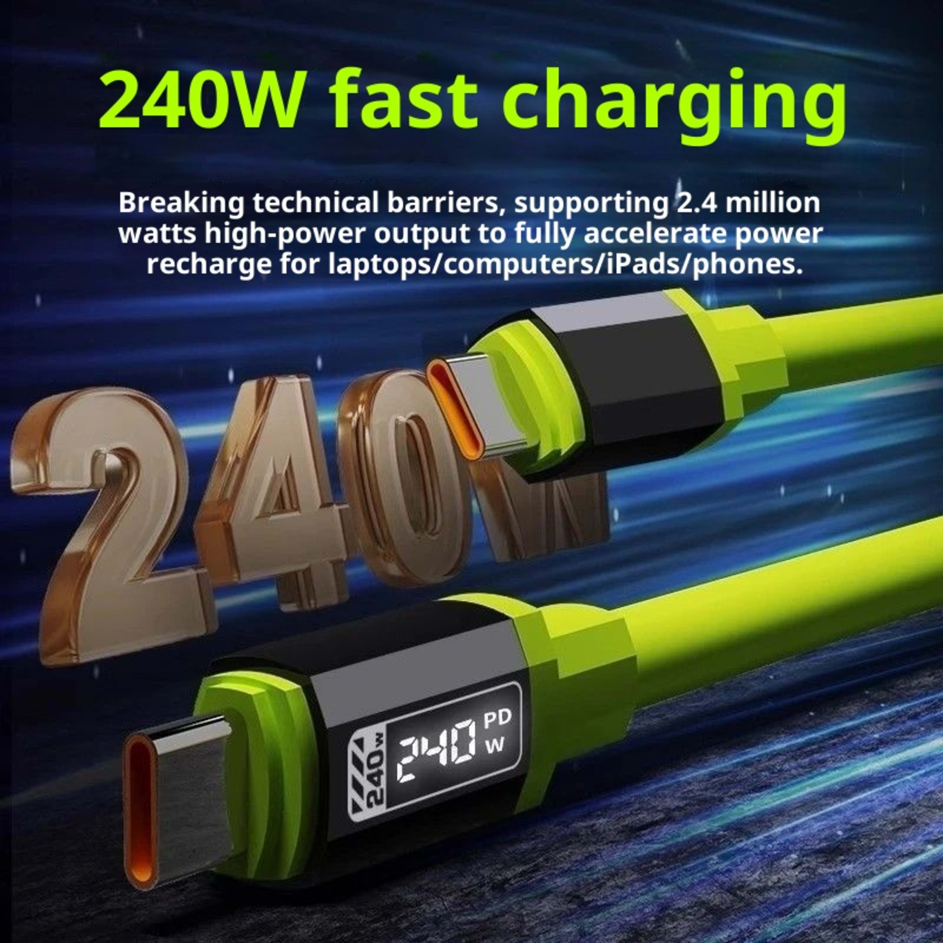 240W Fast Charging Type-C Data Cable Suitable For Mobile Phones And Tablets 5