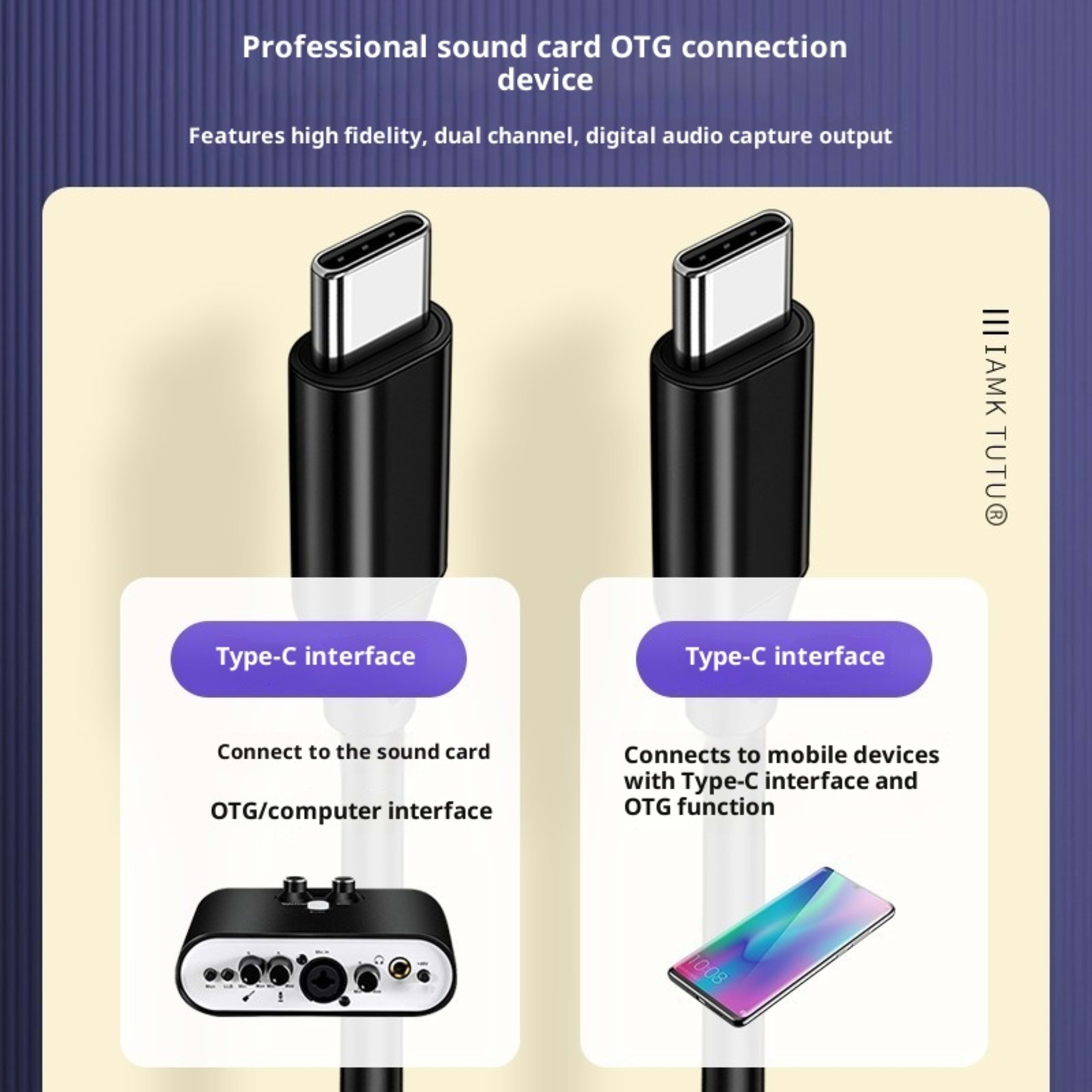 OTG Transfer Live Sound Card Data Cable 5