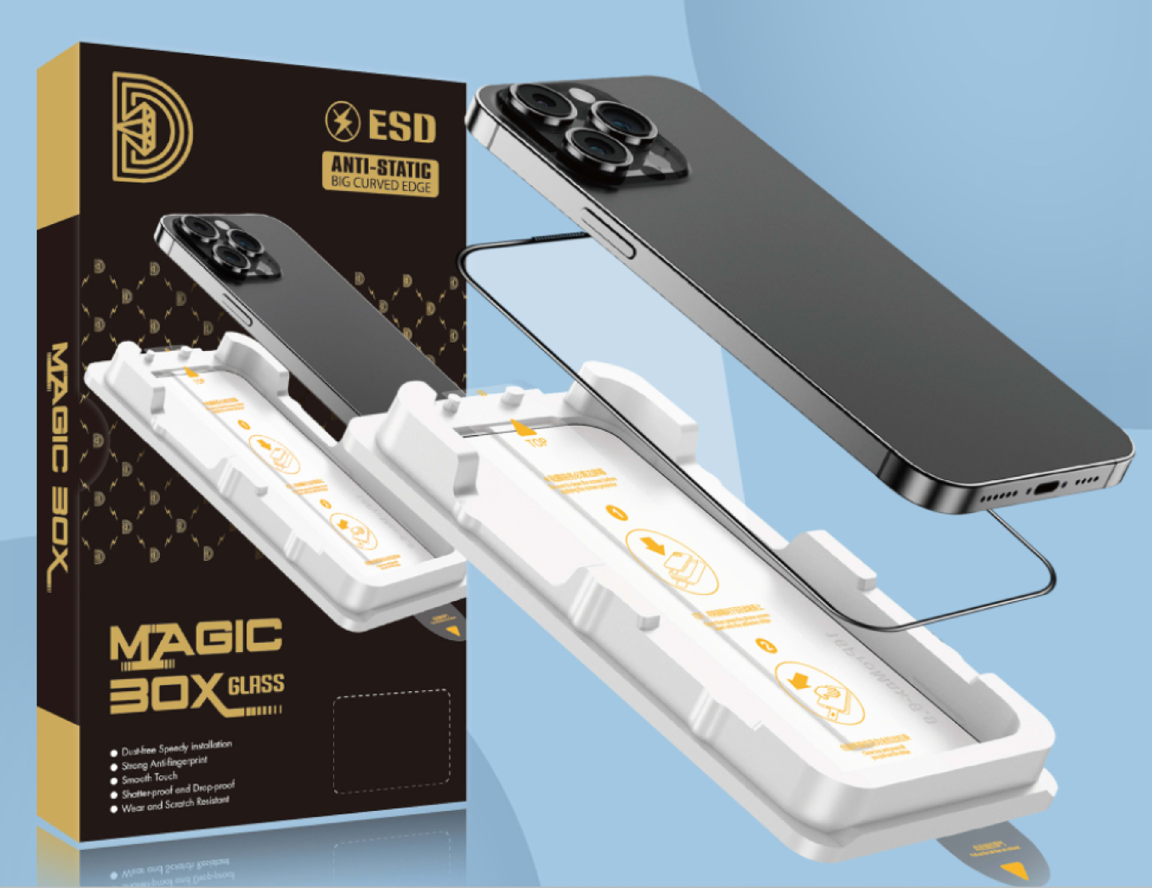 HD Magic Box Dust-Free Chamber Phone Tempered Glass Screen Protector 4