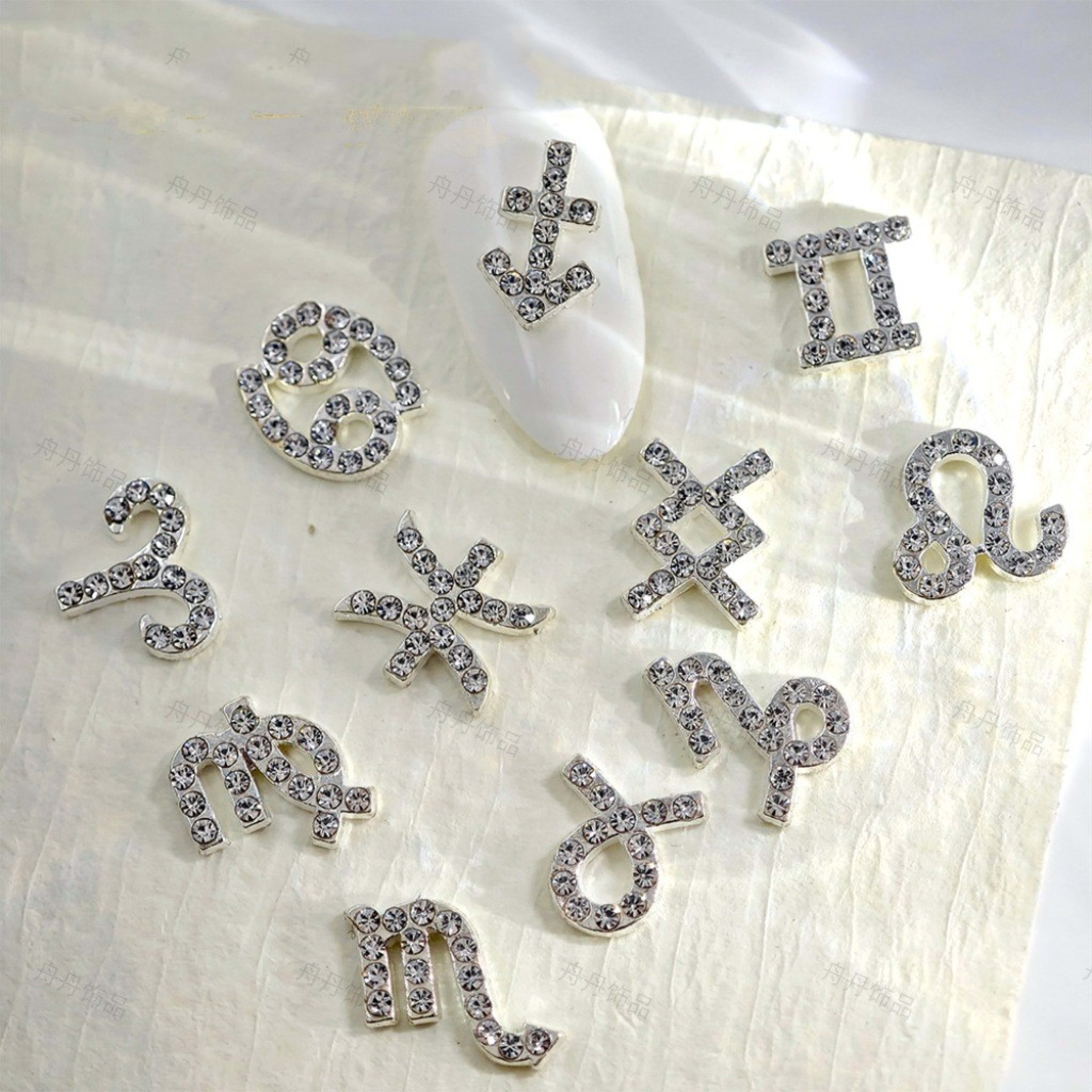 Twelve Zodiac Nail Art Accessories Alloy Inlaid Diamonds 4
