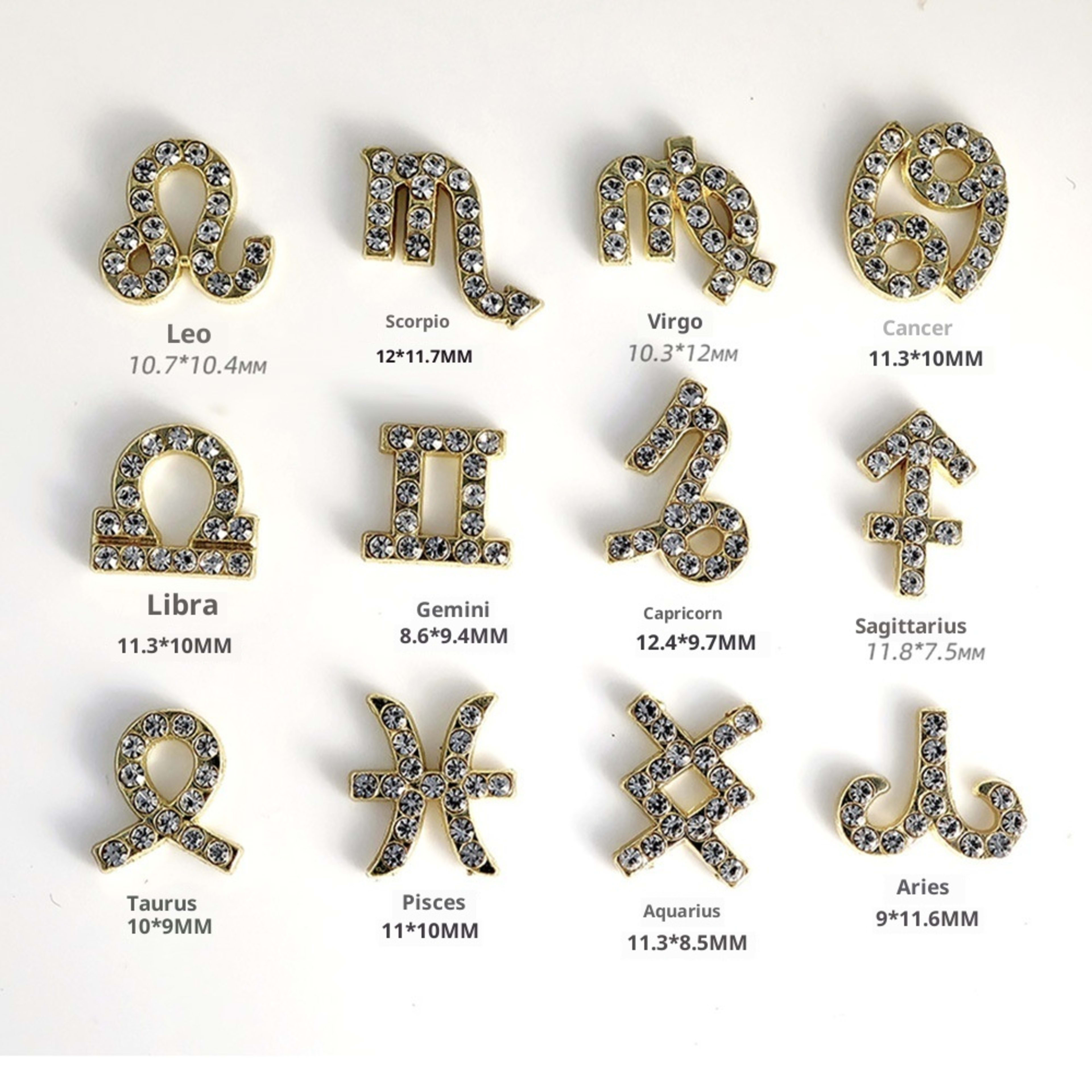 Twelve Zodiac Nail Art Accessories Alloy Inlaid Diamonds 6