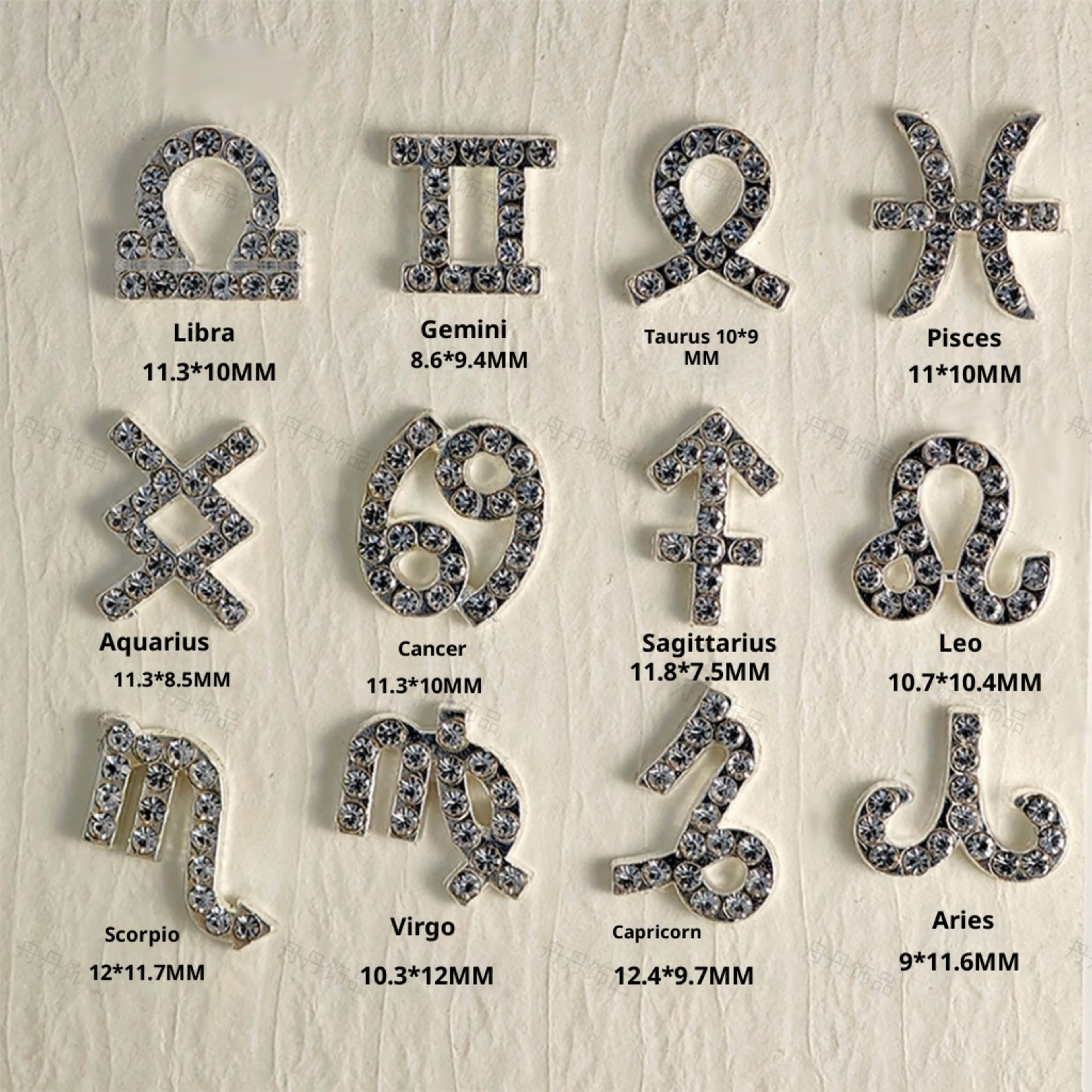 Twelve Zodiac Nail Art Accessories Alloy Inlaid Diamonds 2