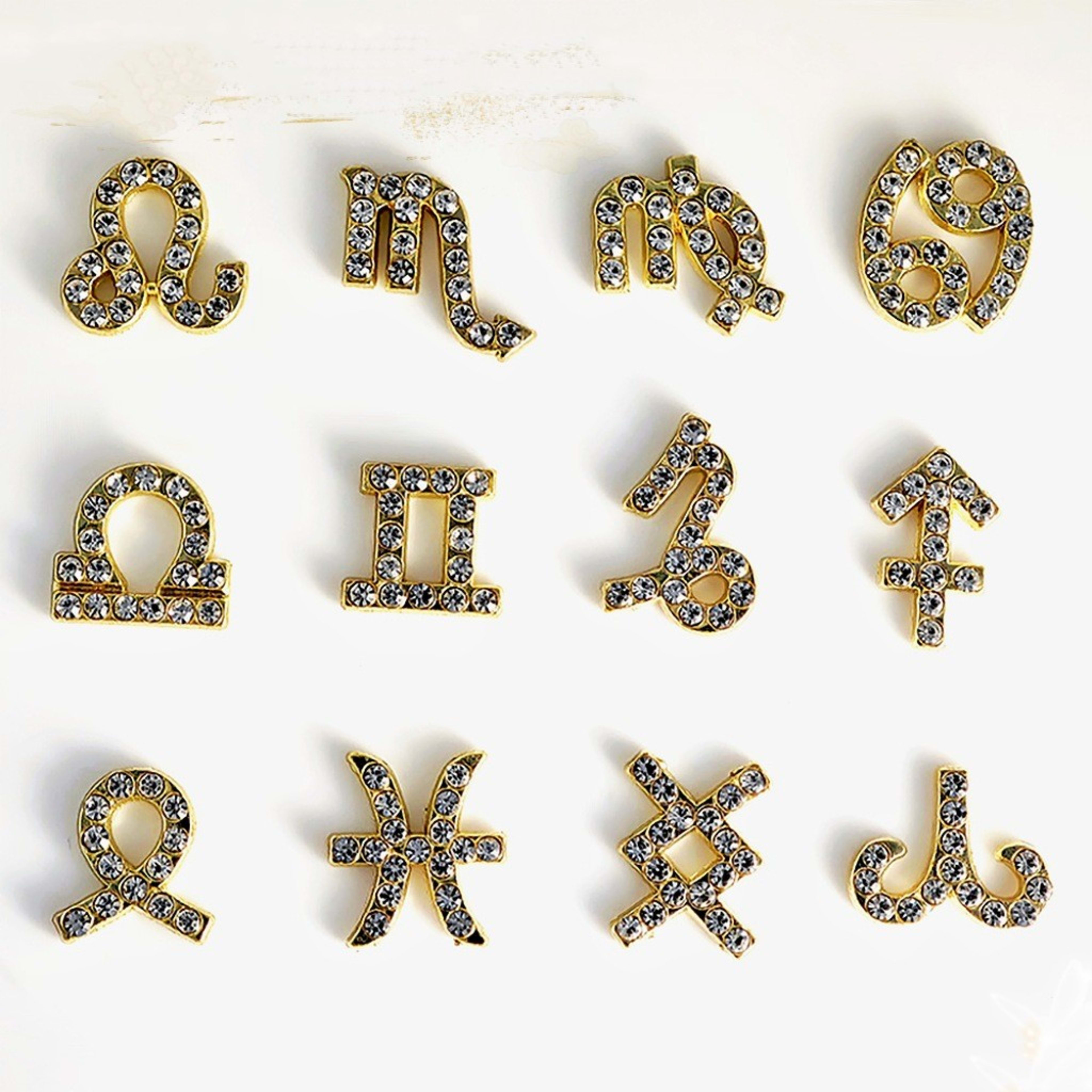 Twelve Zodiac Nail Art Accessories Alloy Inlaid Diamonds 5
