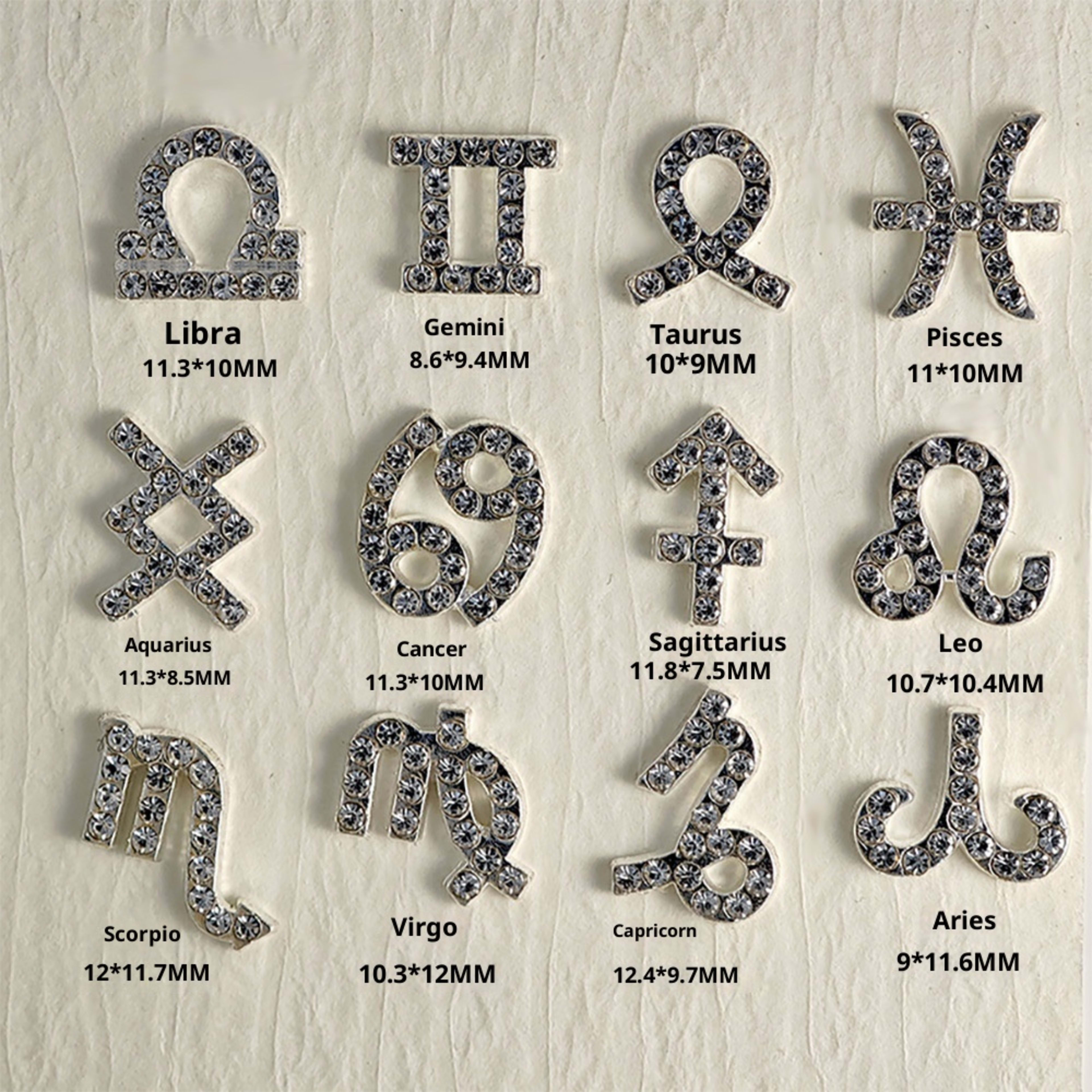 Twelve Zodiac Nail Art Accessories Alloy Inlaid Diamonds
