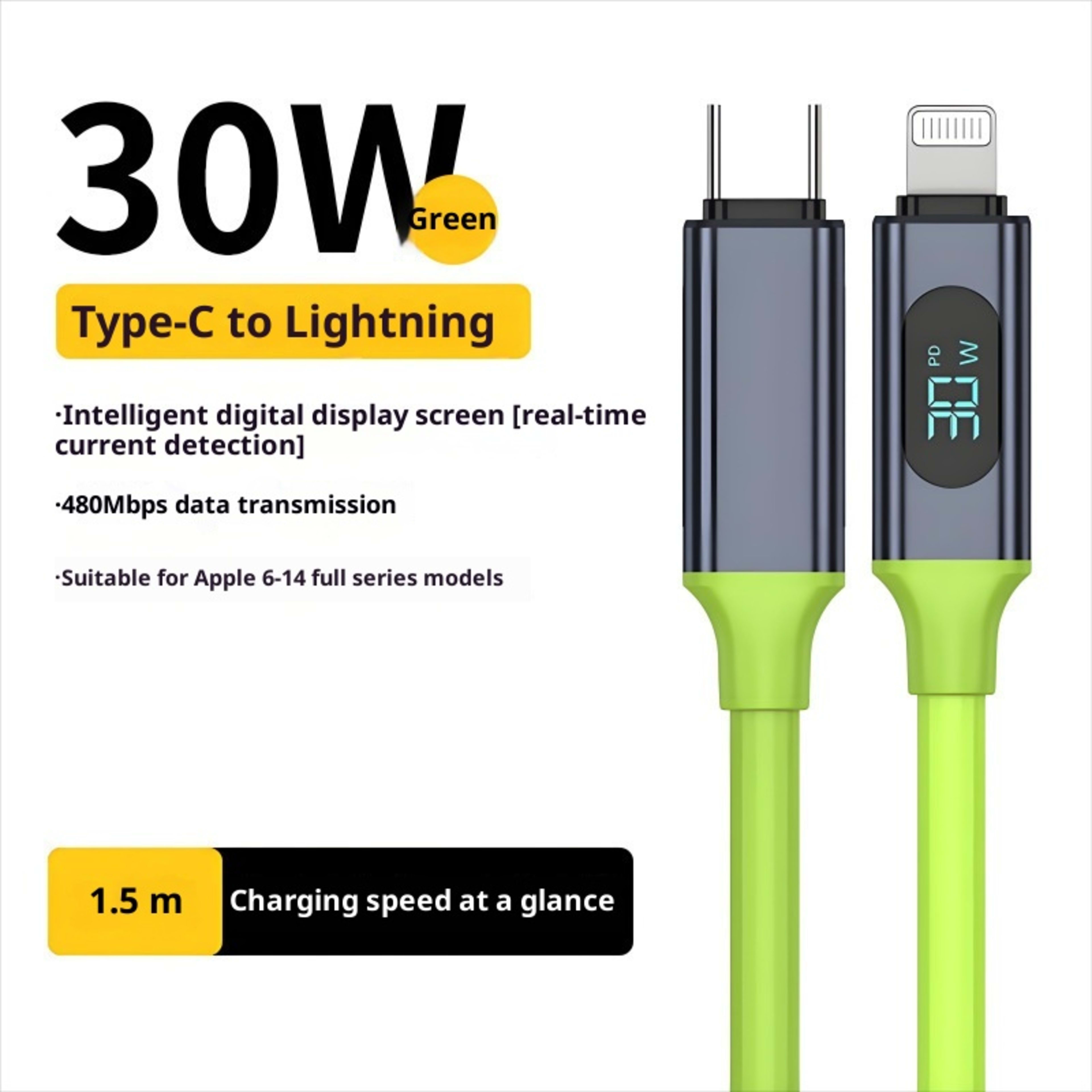 Fast Charging Data Cable With Intelligent Digital Display 2