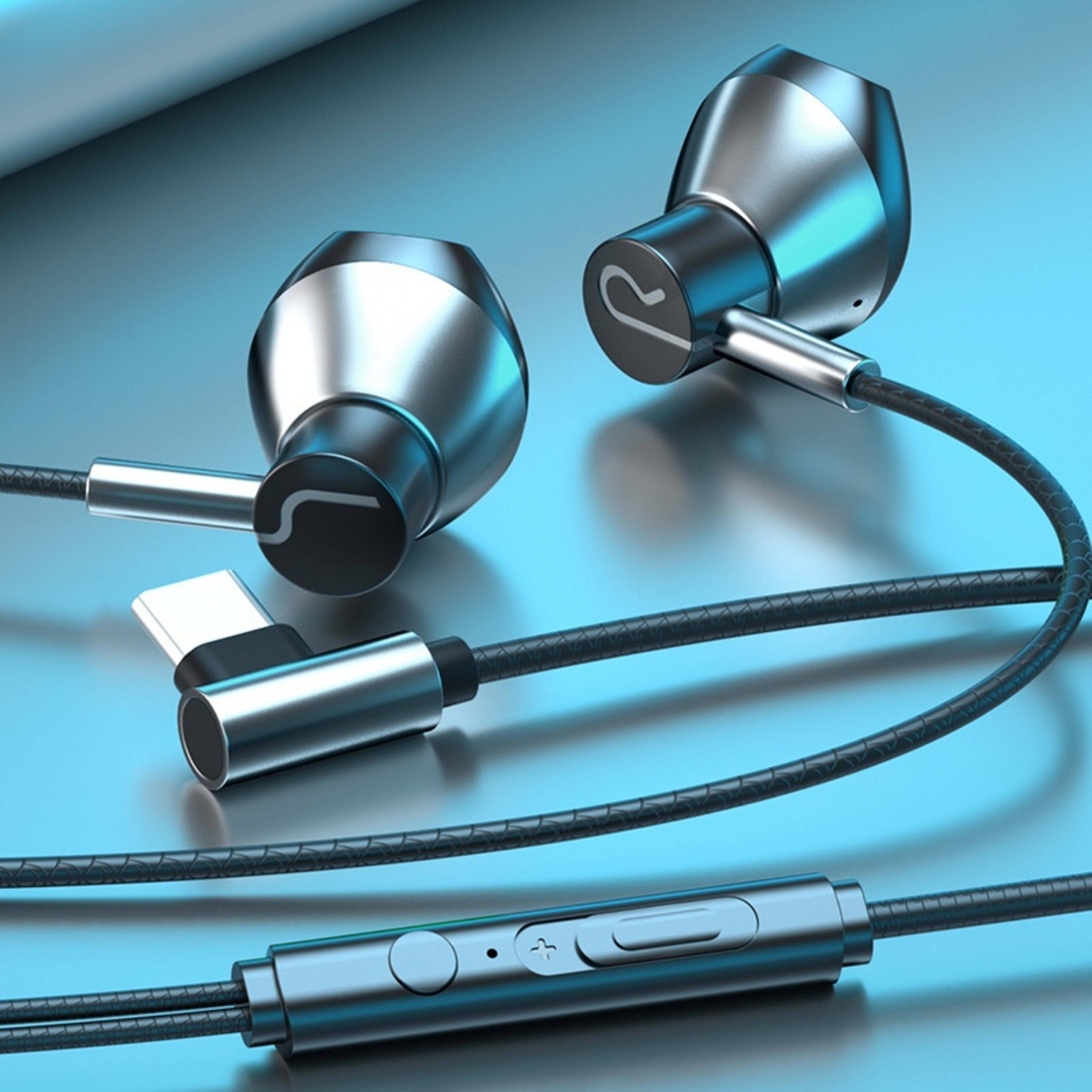 Gaming Headphones Wired In-ear Flat Port Round Hole Universal Earbuds Interface 12