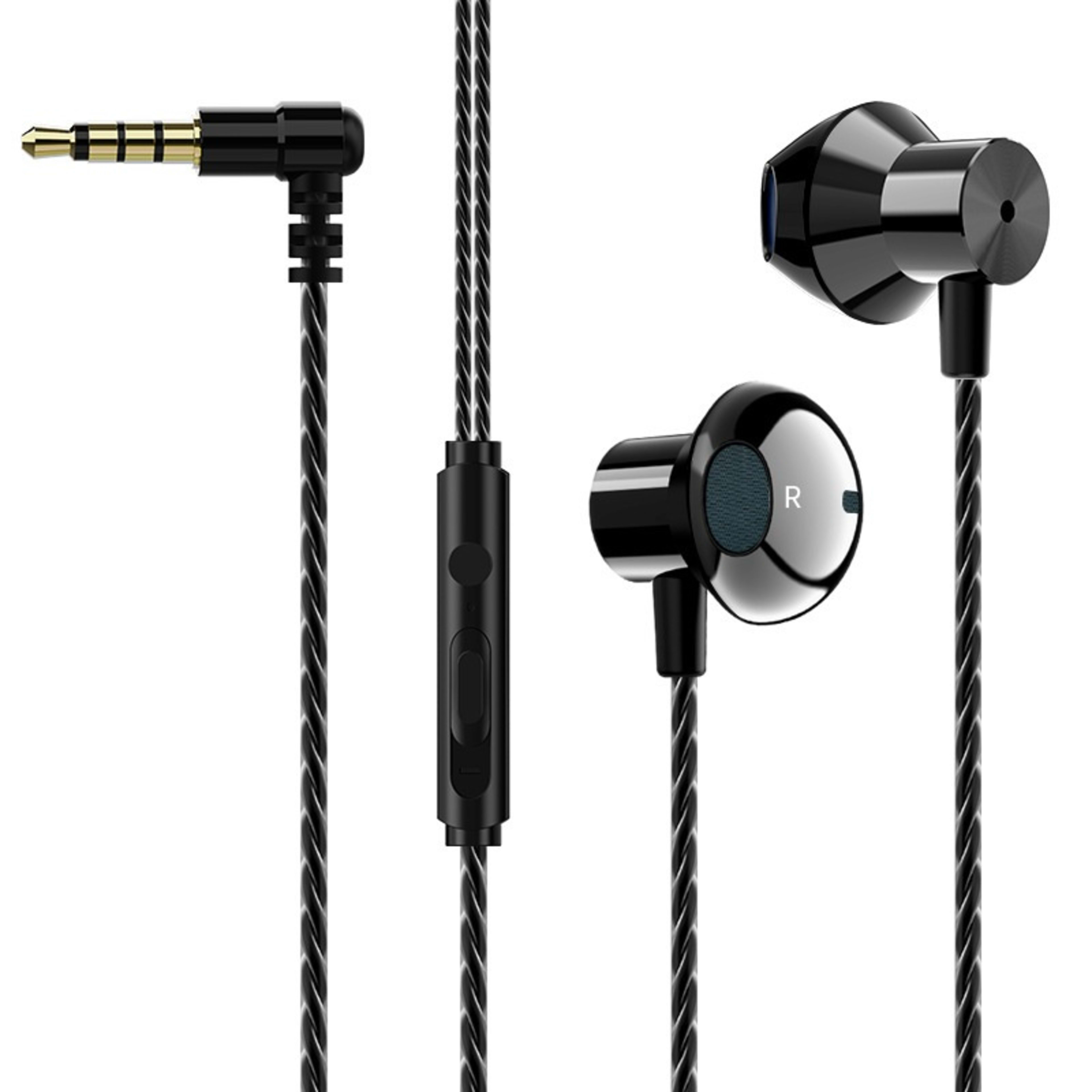 Gaming Headphones Wired In-ear Flat Port Round Hole Universal Earbuds Interface 4