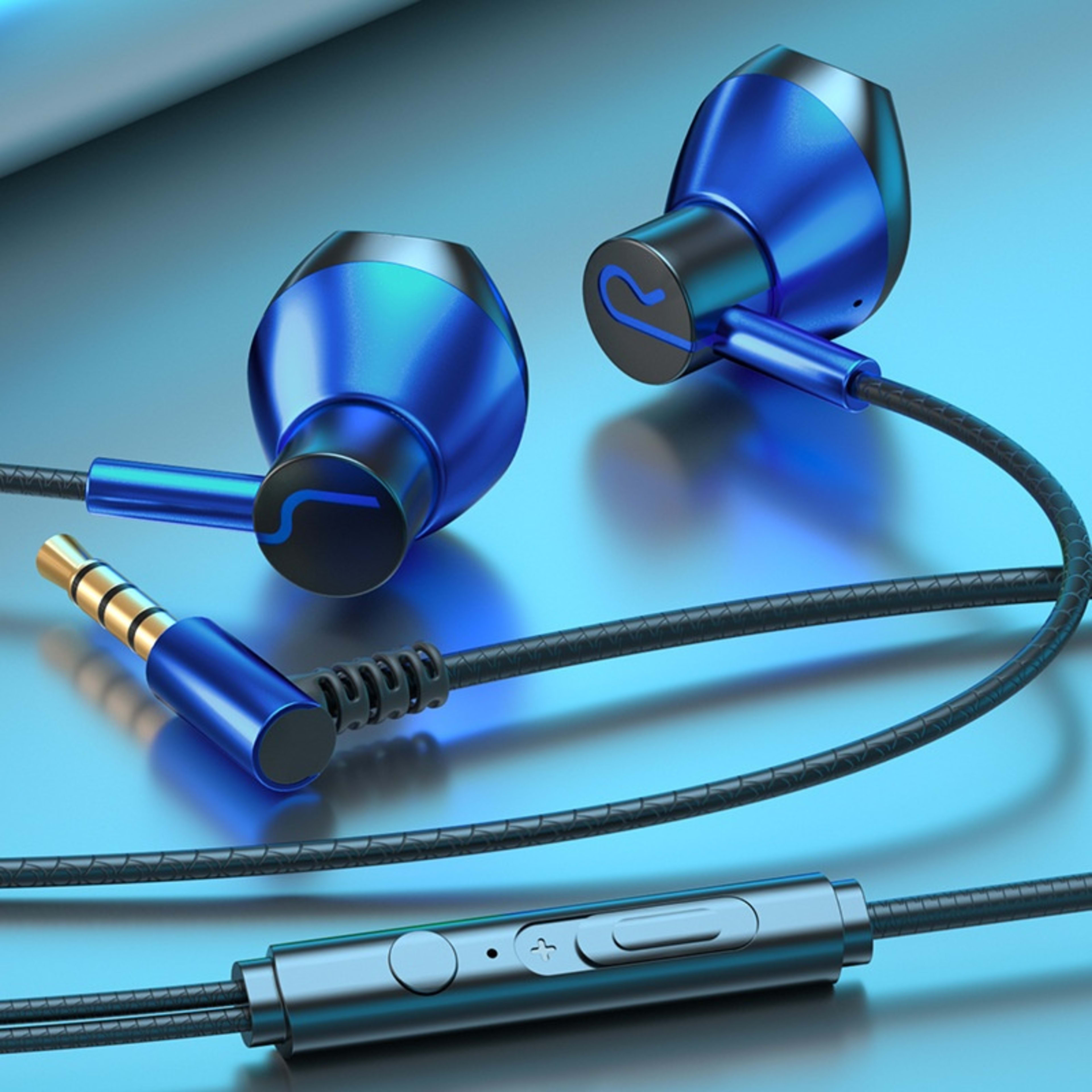 Gaming Headphones Wired In-ear Flat Port Round Hole Universal Earbuds Interface 3