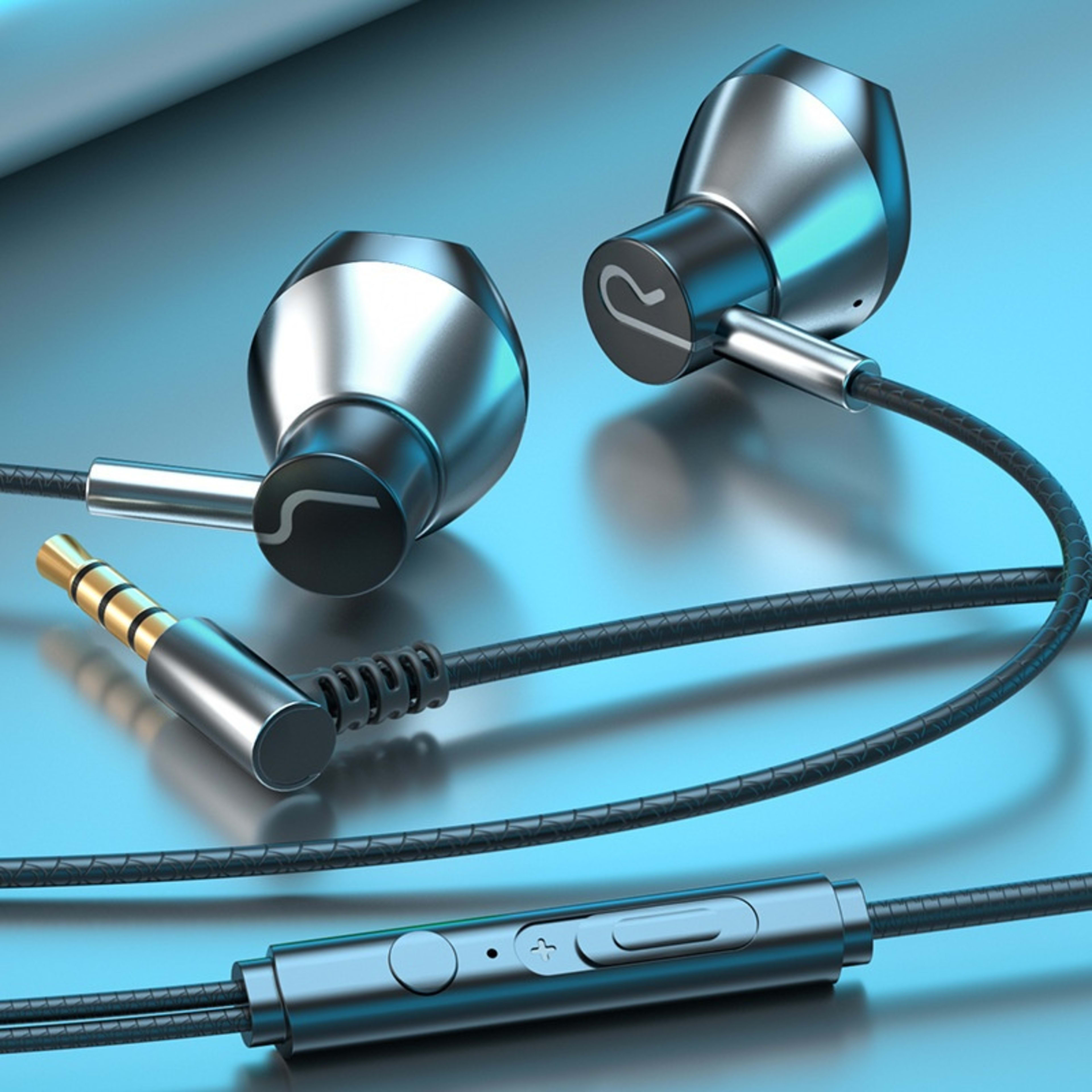 Gaming Headphones Wired In-ear Flat Port Round Hole Universal Earbuds Interface 2