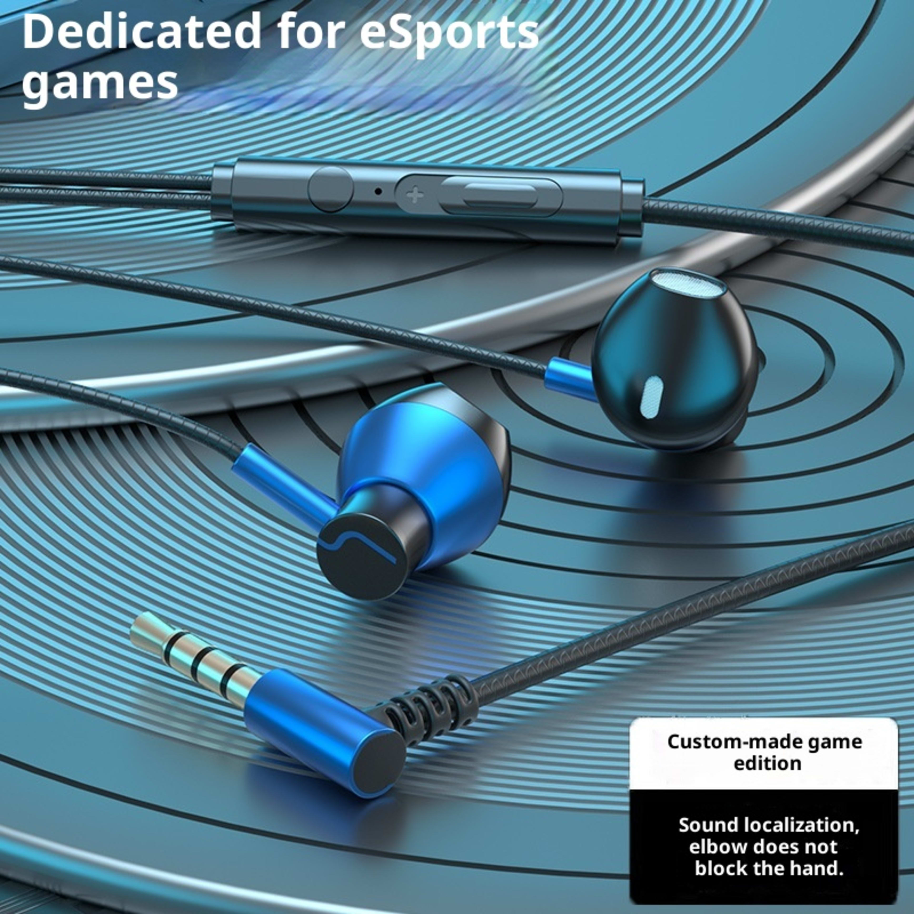 Gaming Headphones Wired In-ear Flat Port Round Hole Universal Earbuds Interface 10