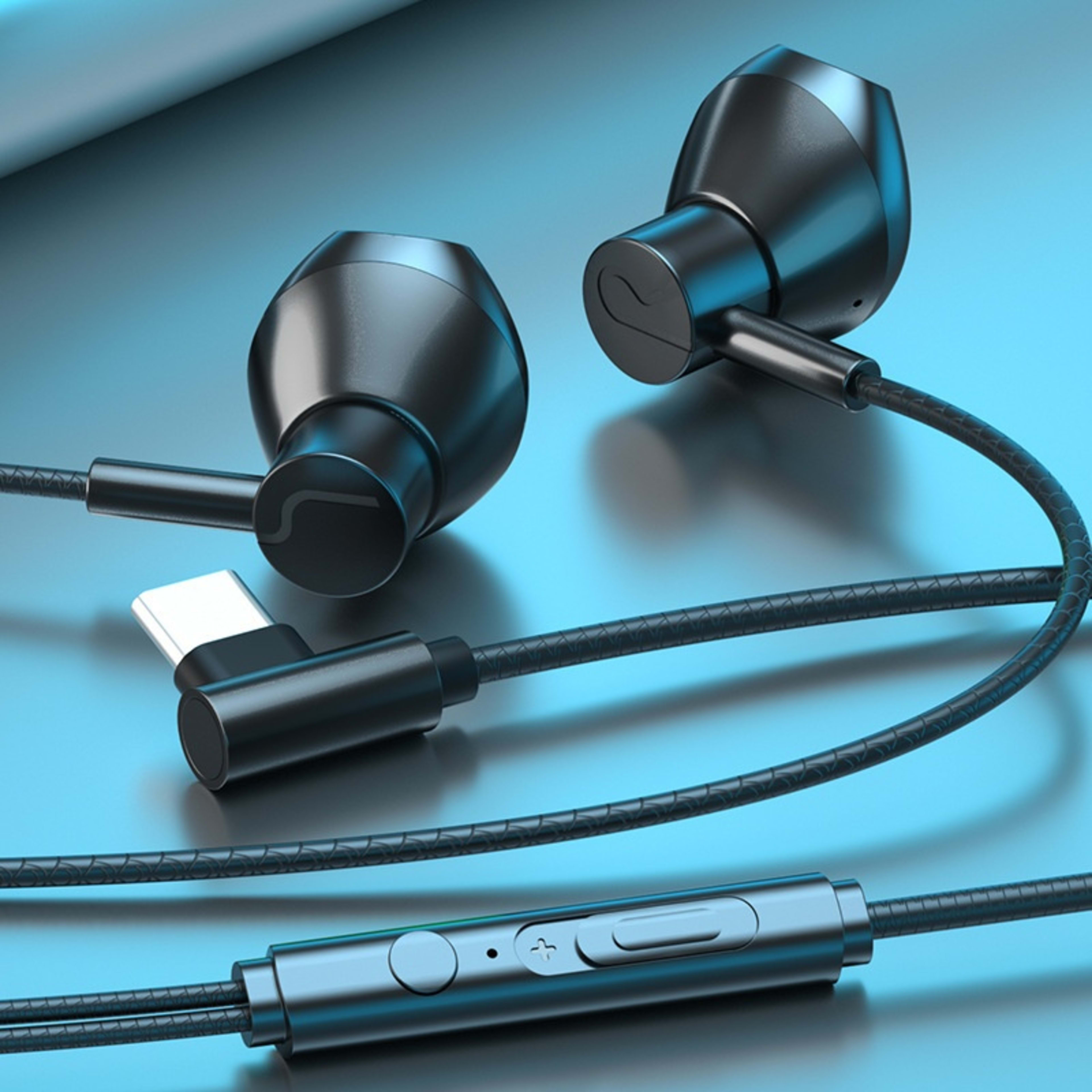 Gaming Headphones Wired In-ear Flat Port Round Hole Universal Earbuds Interface 1