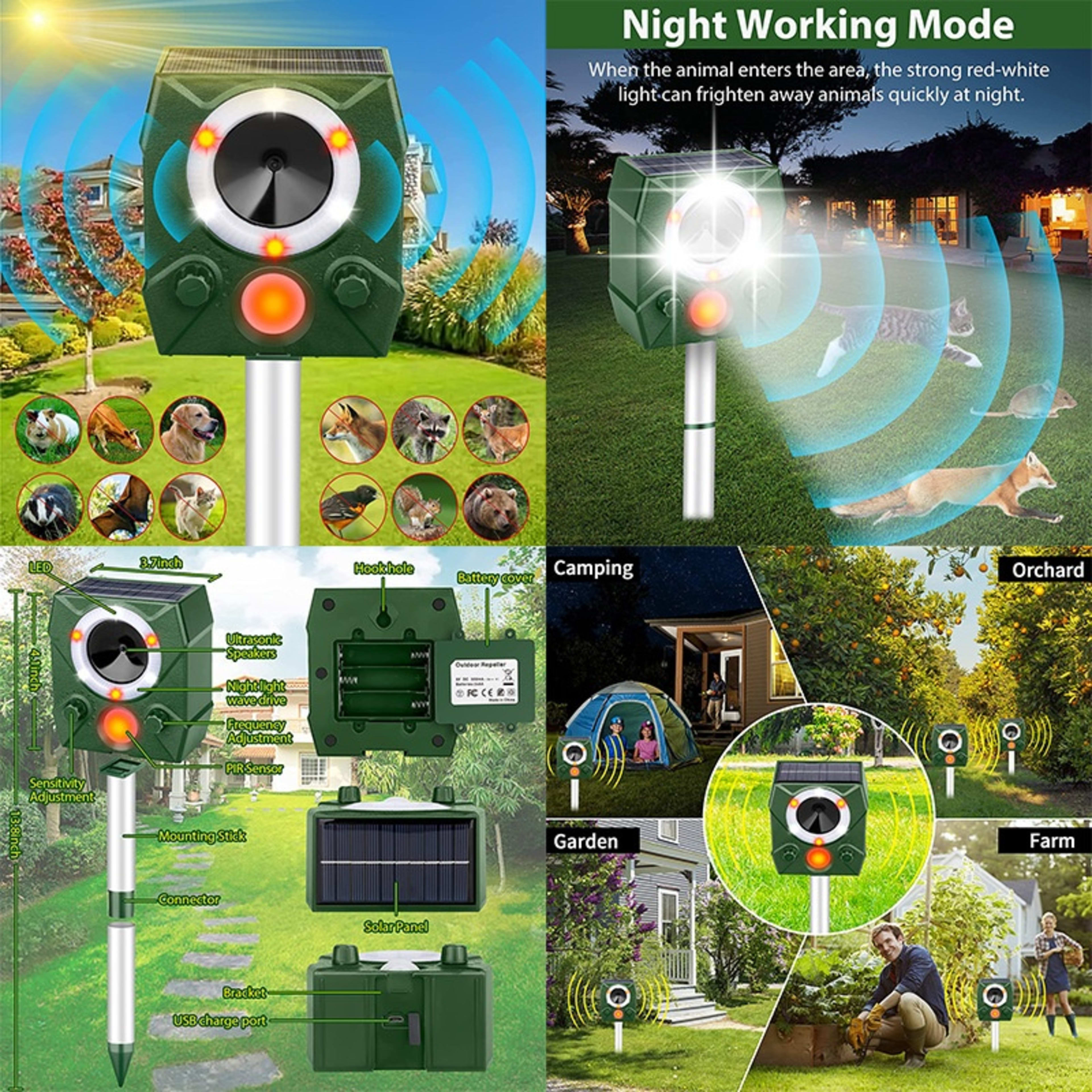 Ultrasonic Dog Repeller Charging Voice Solar Bird Repeller 3
