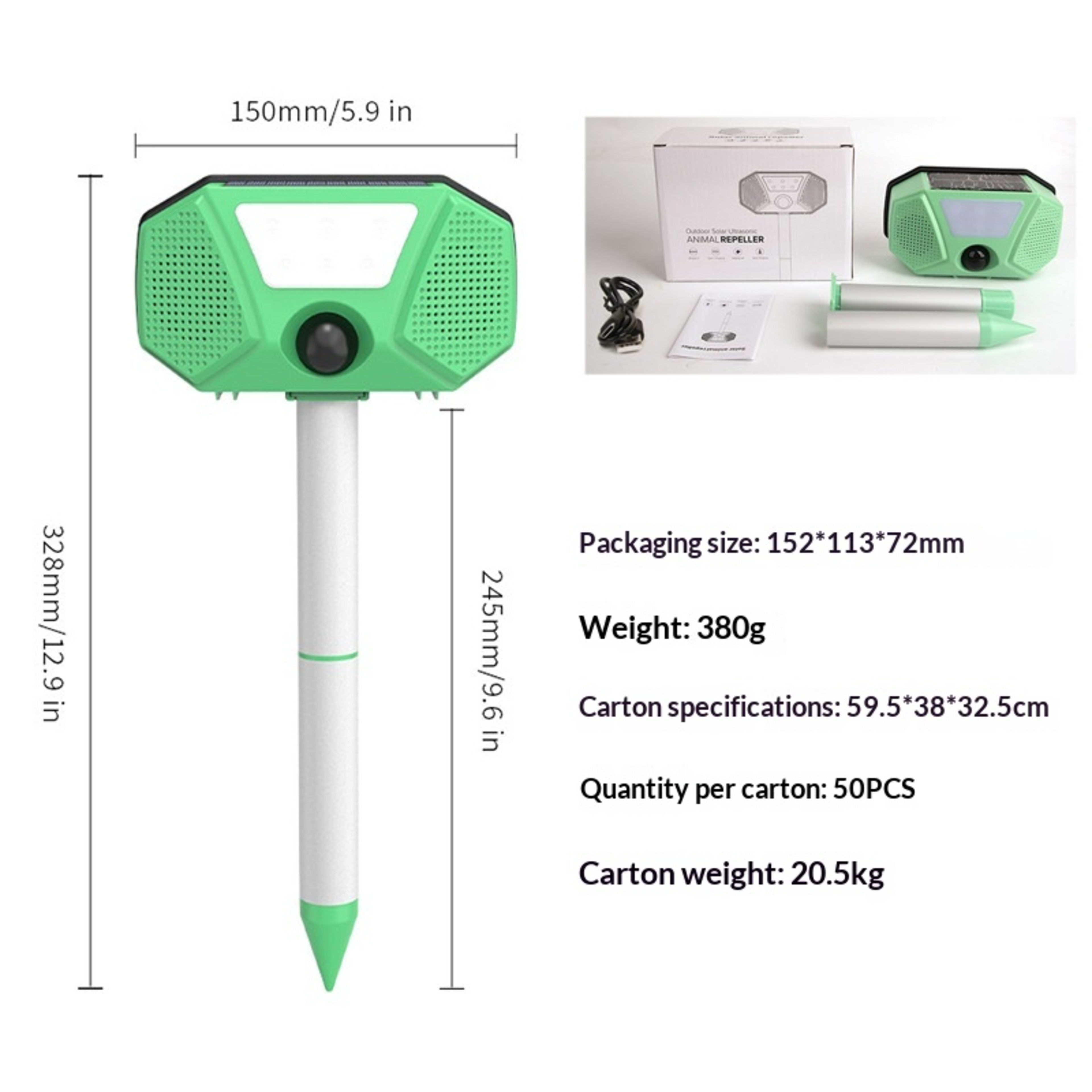 Ultrasonic Dog Repeller Charging Voice Solar Bird Repeller 5