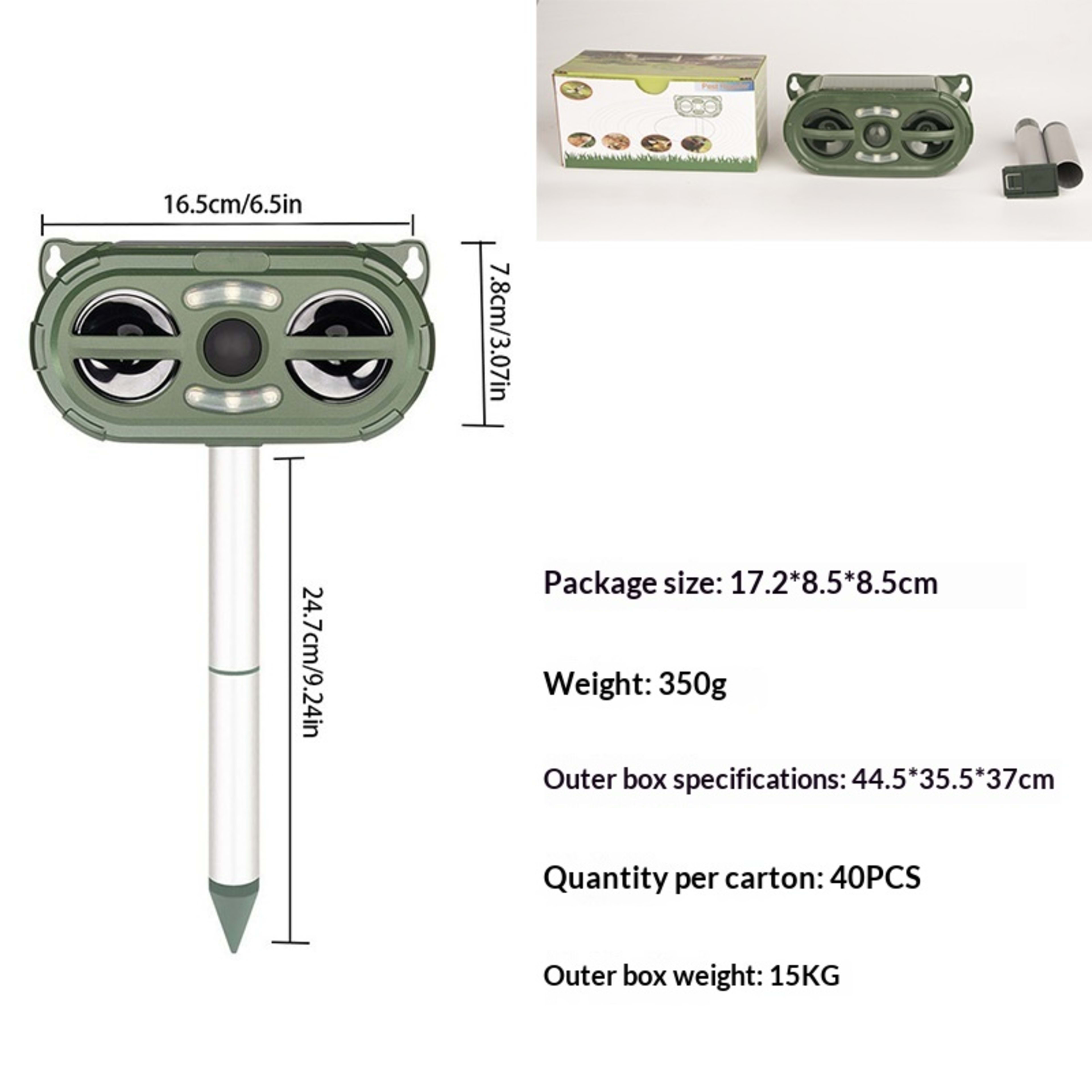 Ultrasonic Dog Repeller Charging Voice Solar Bird Repeller 4