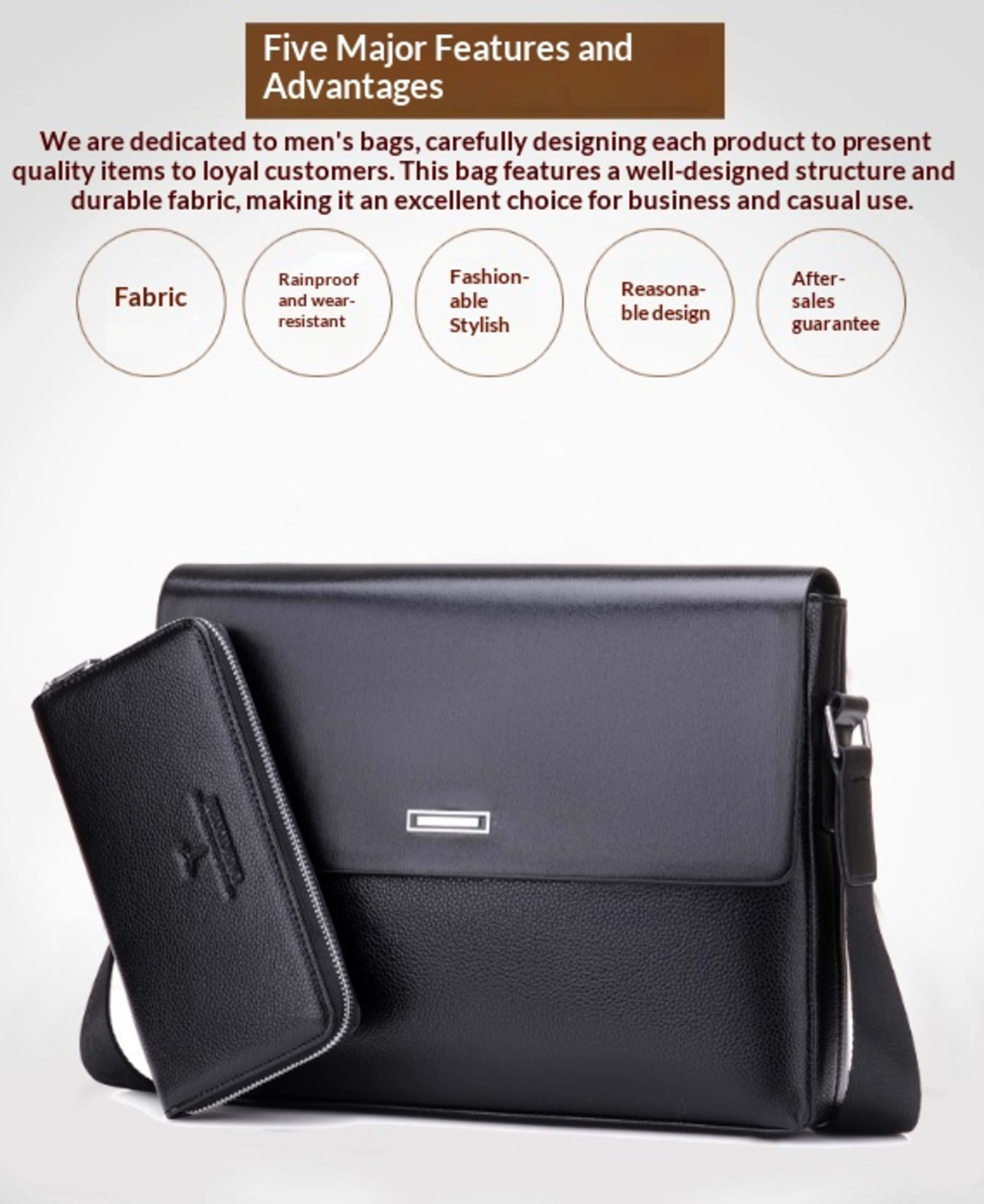 Trendy Men's Business Office And Casual Large-capacity Leather Bag 2
