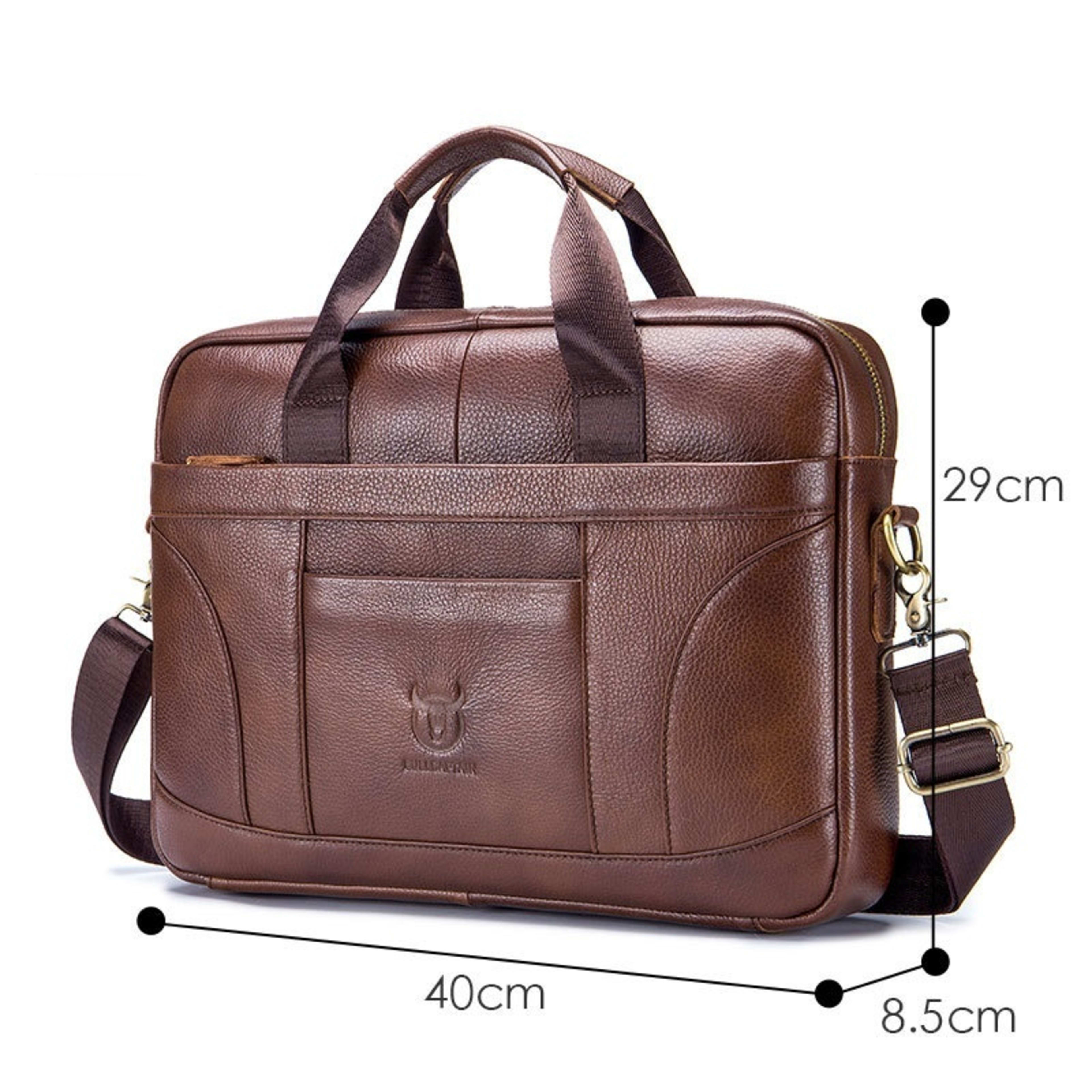 Full-grain Leather Large-capacity Men's Briefcase 6