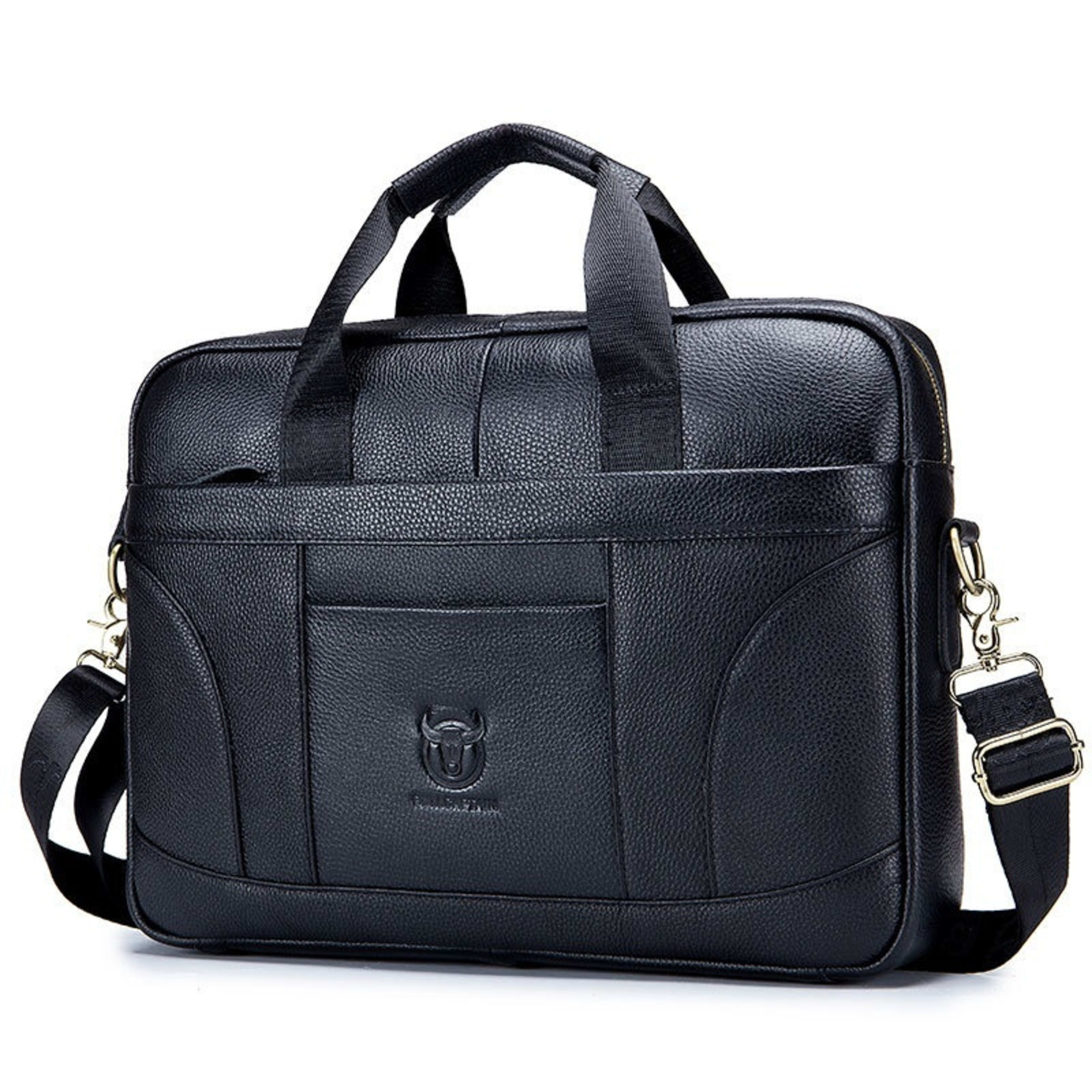 Full-grain Leather Large-capacity Men's Briefcase 7