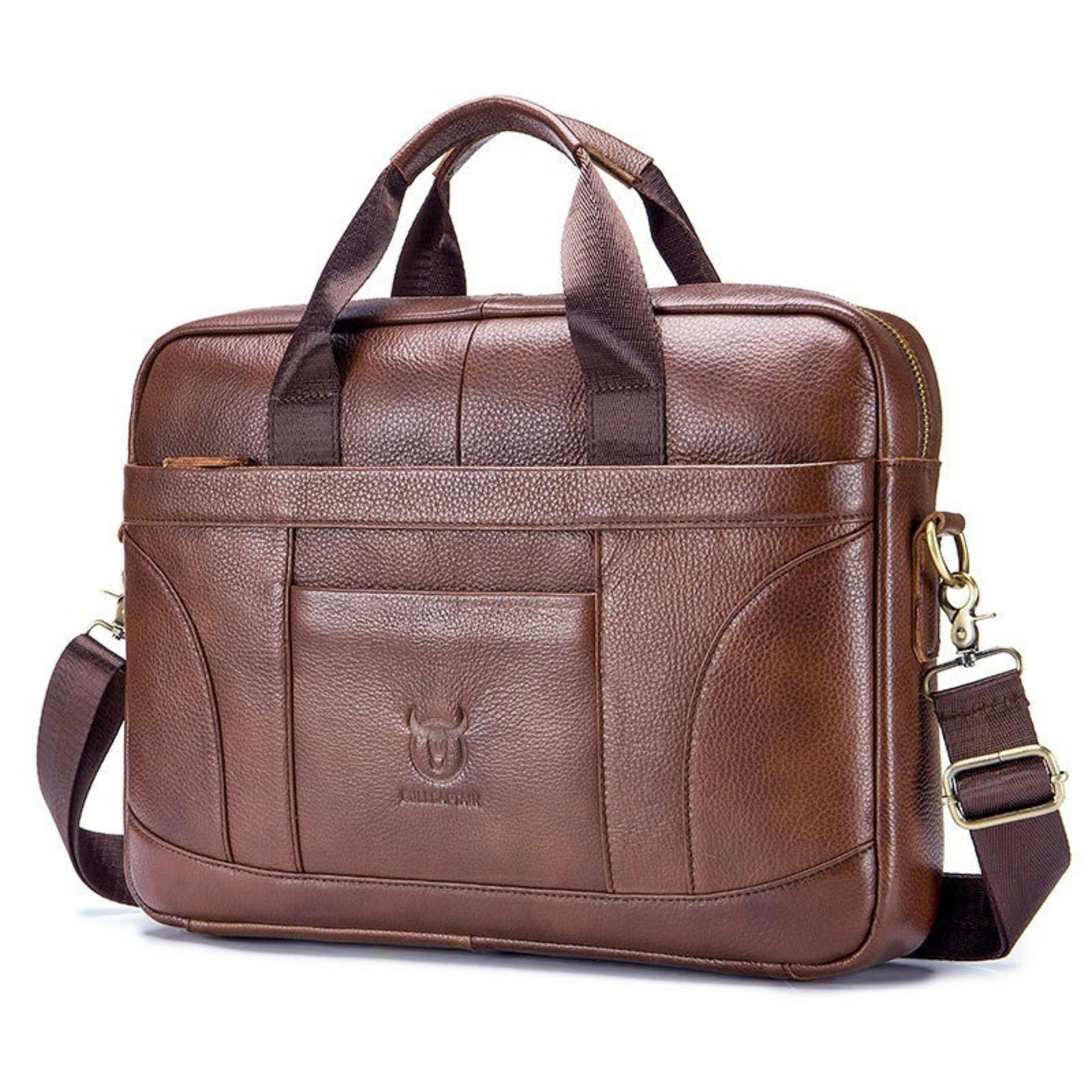 Full-grain Leather Large-capacity Men's Briefcase 5