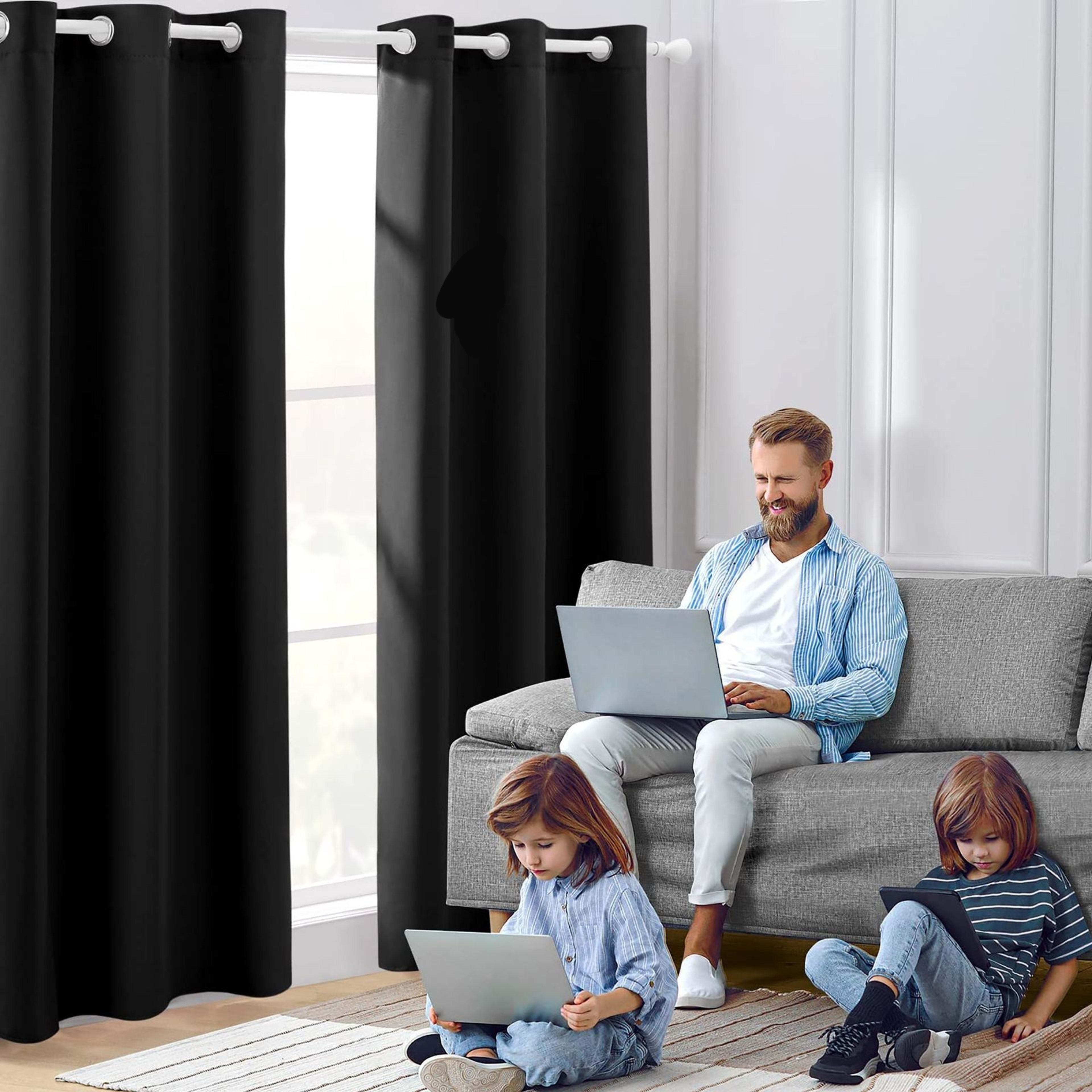 Amazon Cross-border Curtain Thickened Non-glossy Fabric Curtain Sun-blocking Heat-insulating Shade Wholesale Modern Mini 3