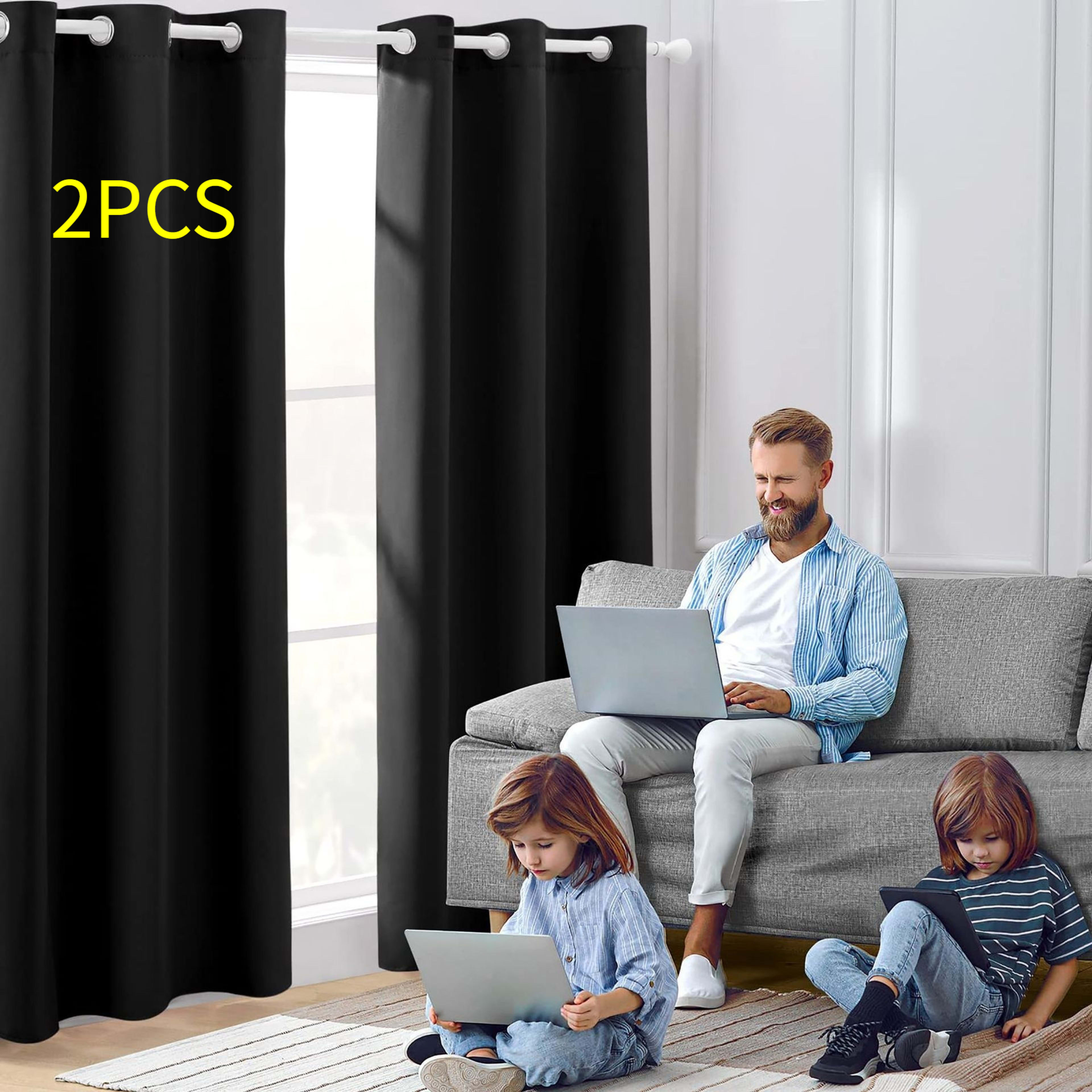 Amazon Cross-border Curtain Thickened Non-glossy Fabric Curtain Sun-blocking Heat-insulating Shade Wholesale Modern Mini 14