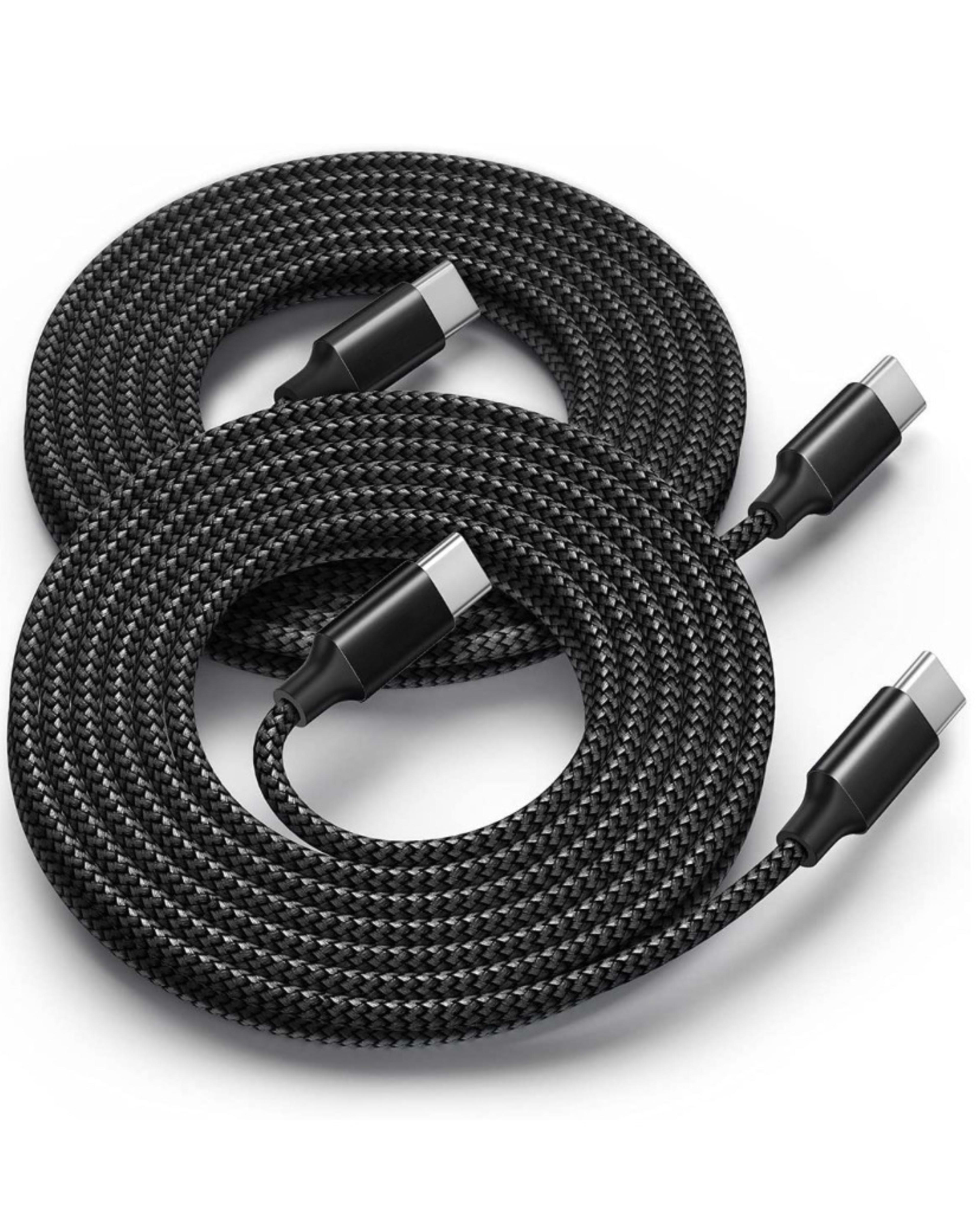 Extended PD Charging And Data Cable With Dual Type-C Connectors