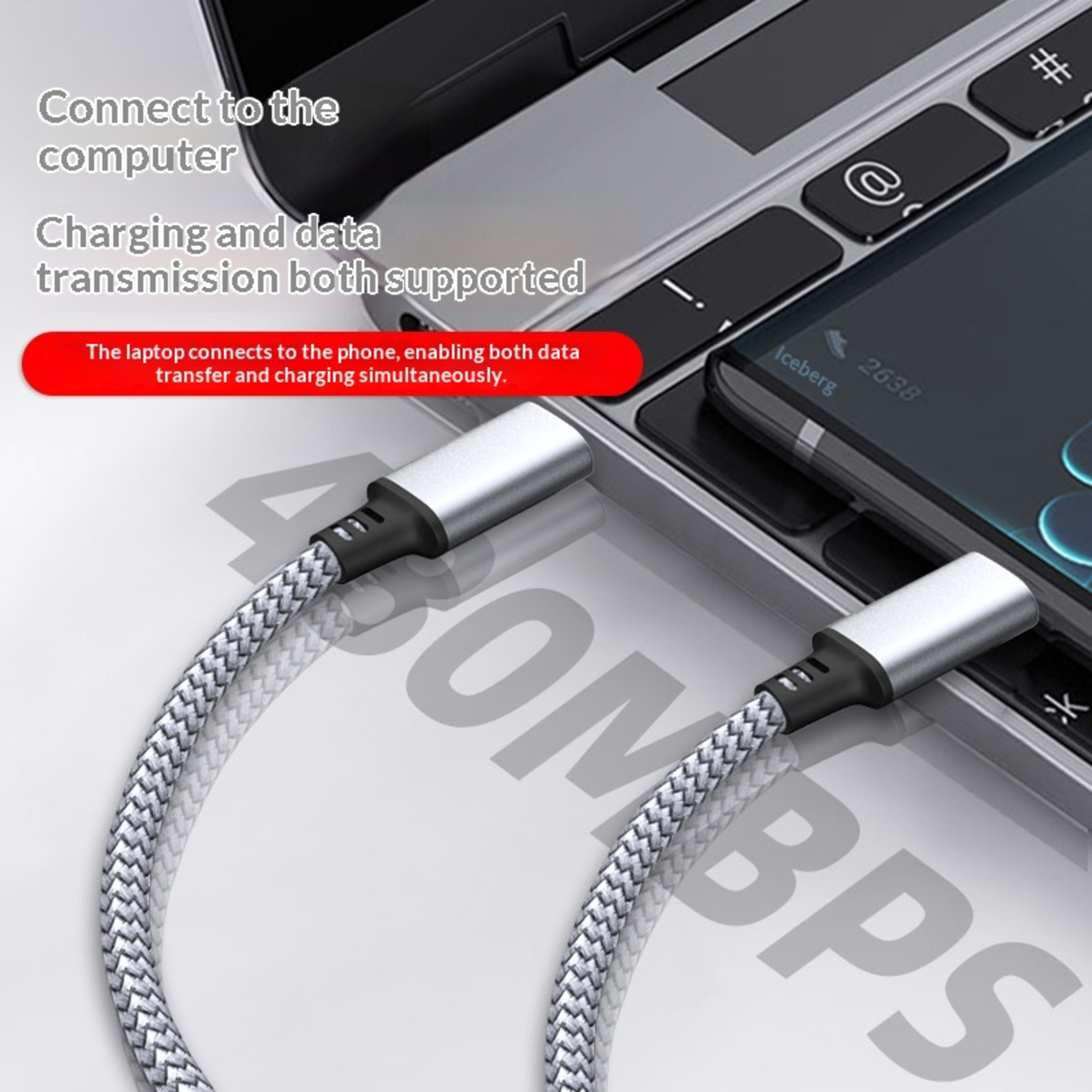 Extended PD Charging And Data Cable With Dual Type-C Connectors 4